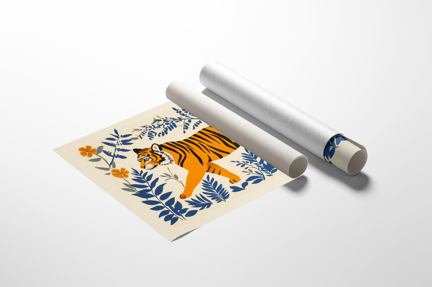 Majestic Tiger Print – Bold Jungle Art, Modern Folk Style Wall Decor