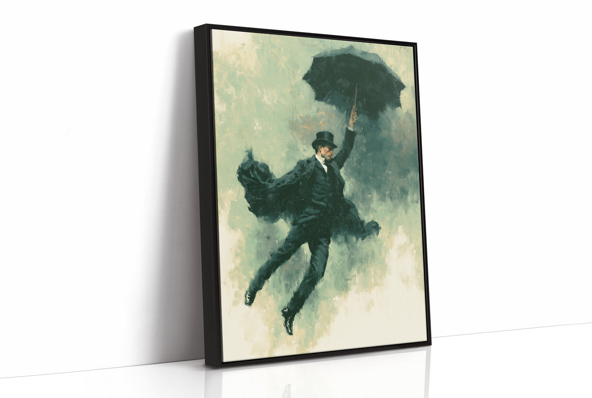 The Falling Gentleman — Striding Through Storm Oil Print