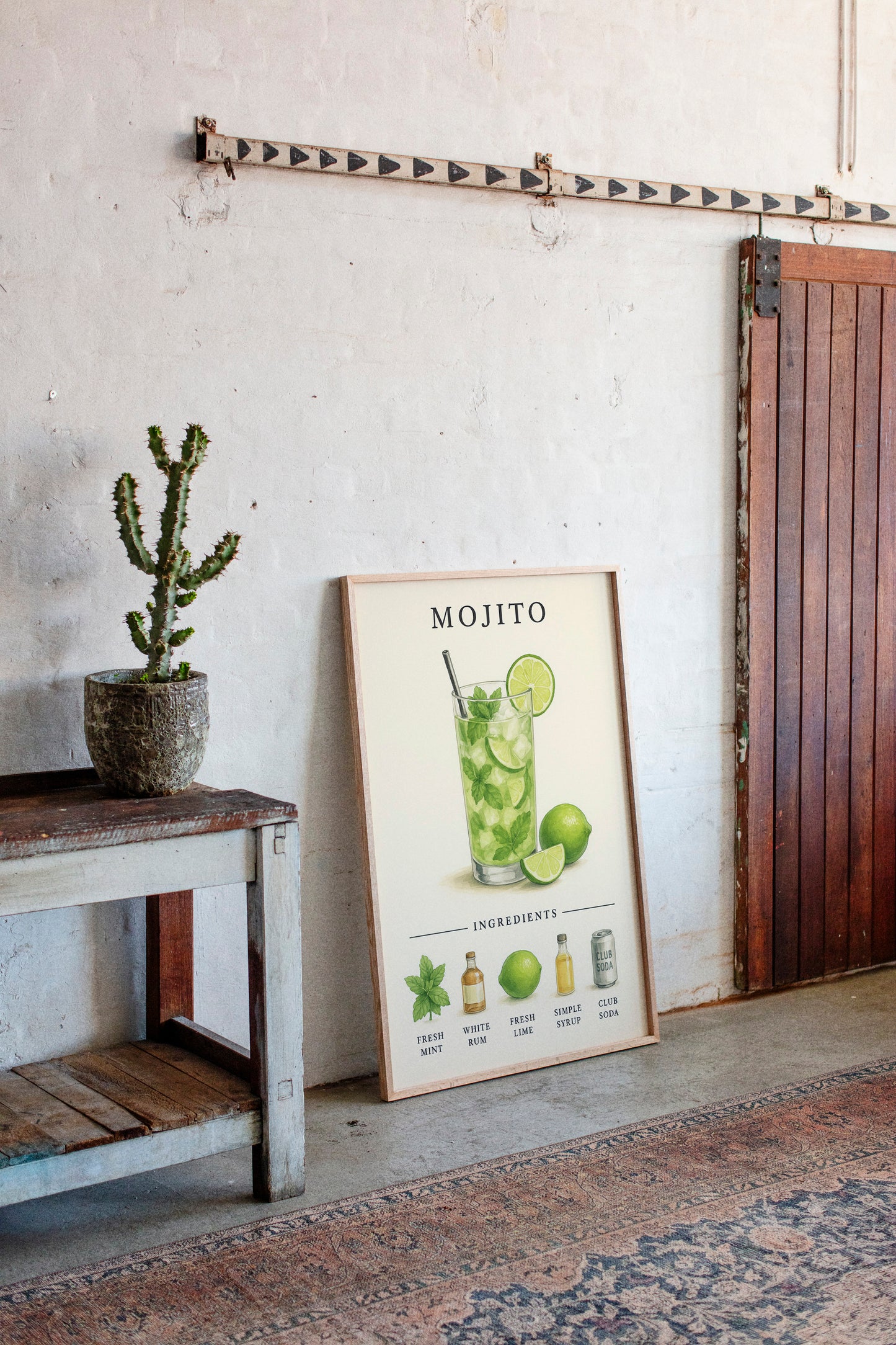 Mojito Cocktail Recipe Art Print