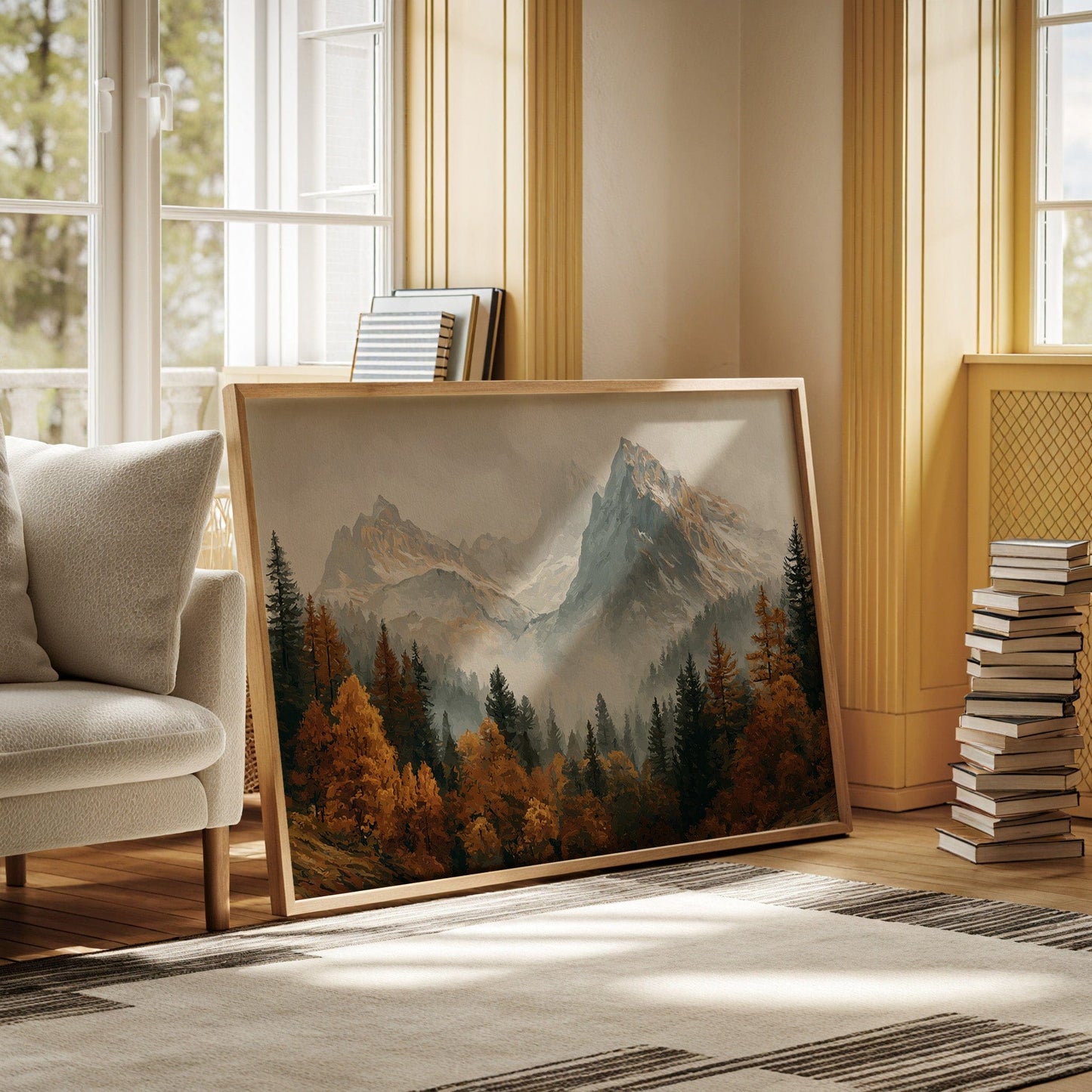 Autumn Gold Meets Mountain Snow