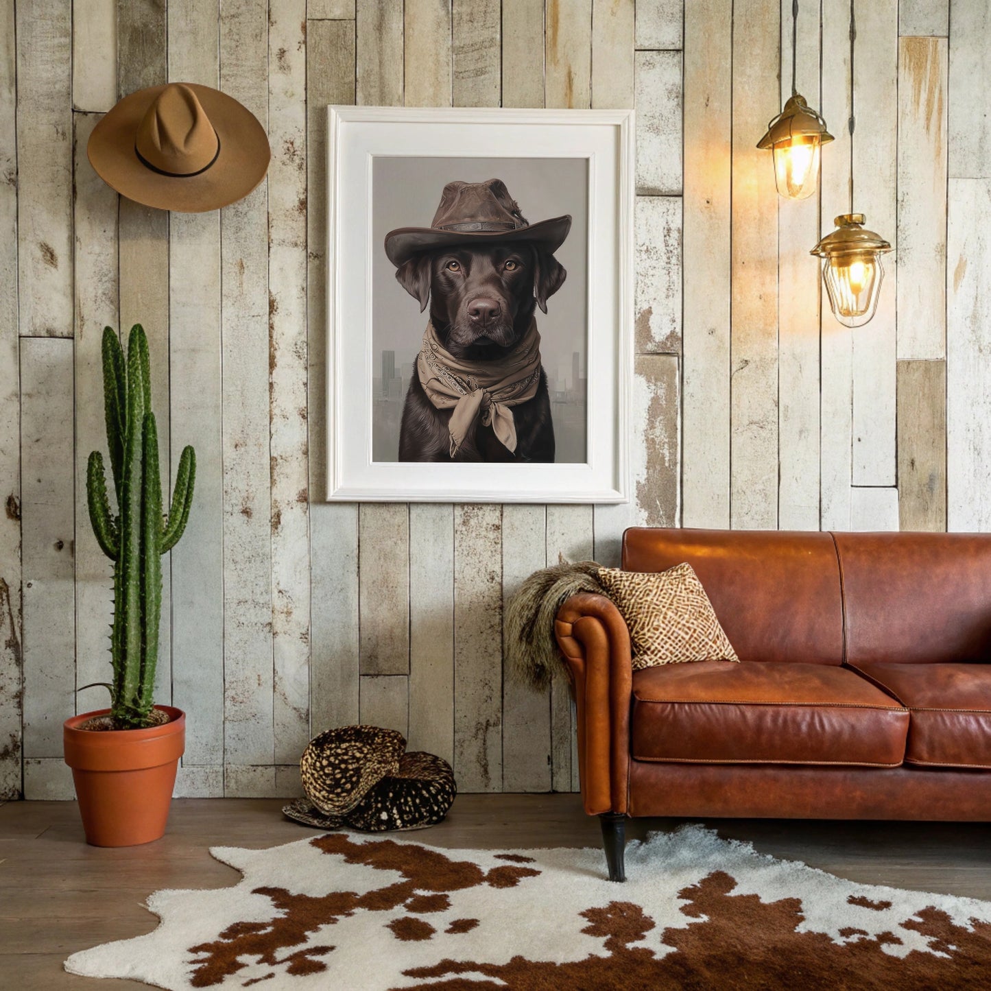 Chocolate Lab Rides The Range