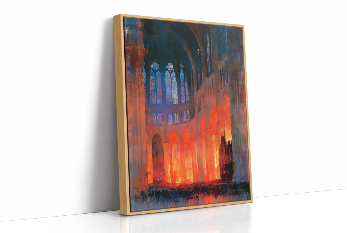 Cathedral Ablaze in Amber Light