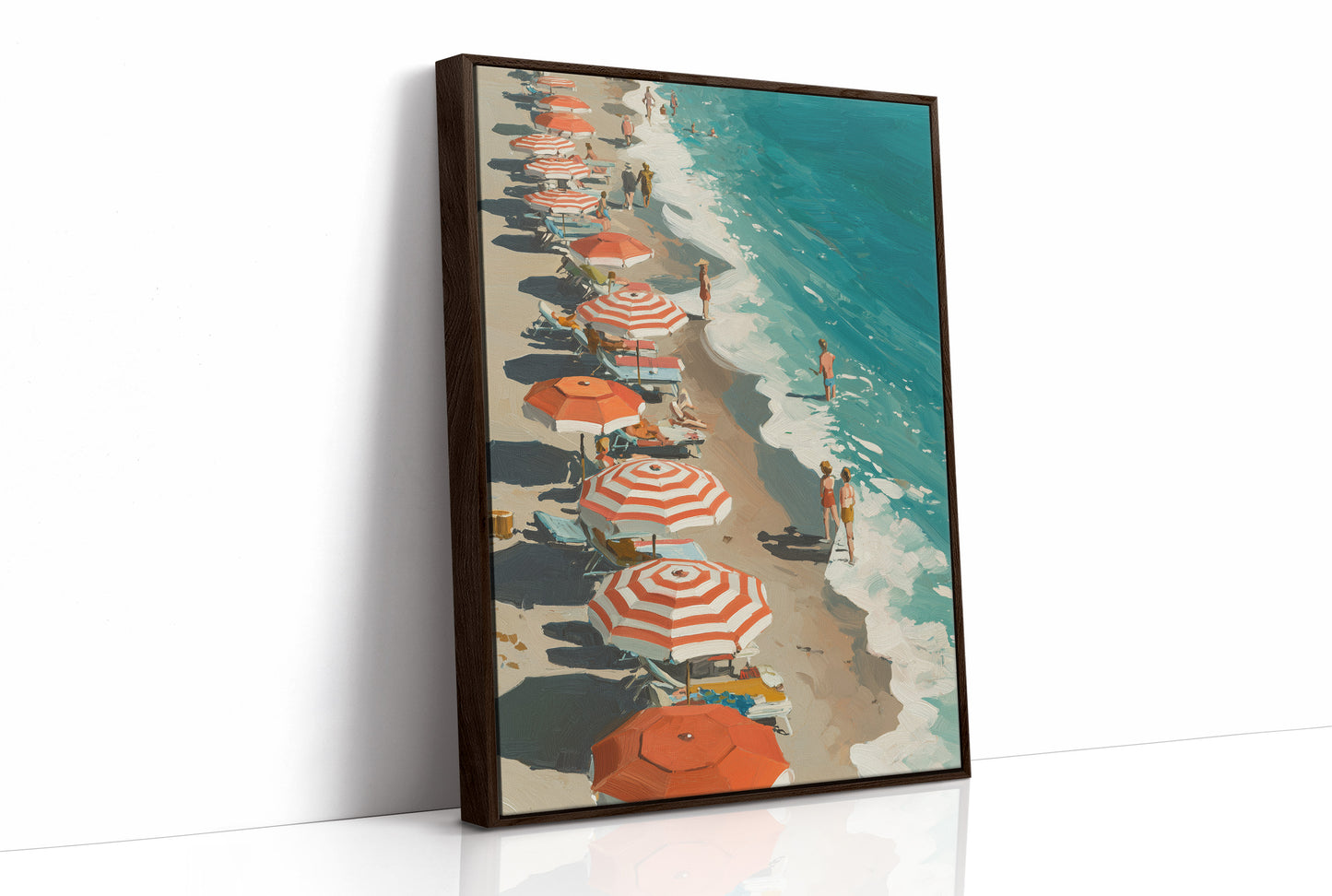 Striped Umbrellas by the Tide