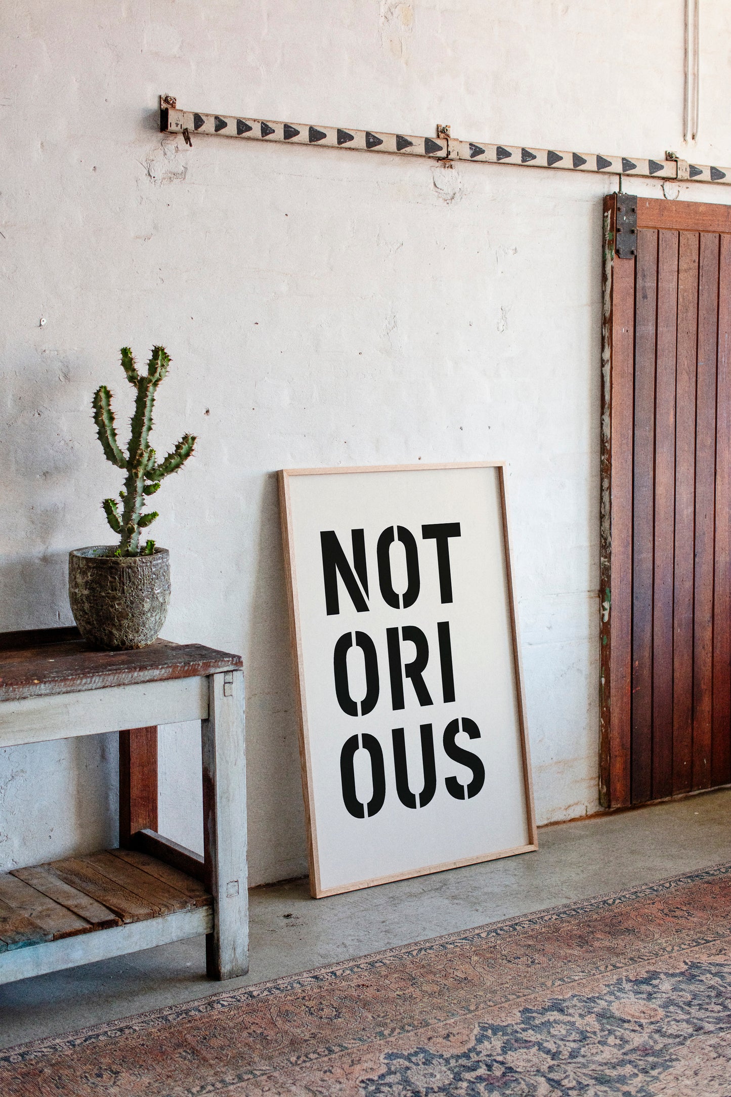 Notorious Bold Stencil Typography Print