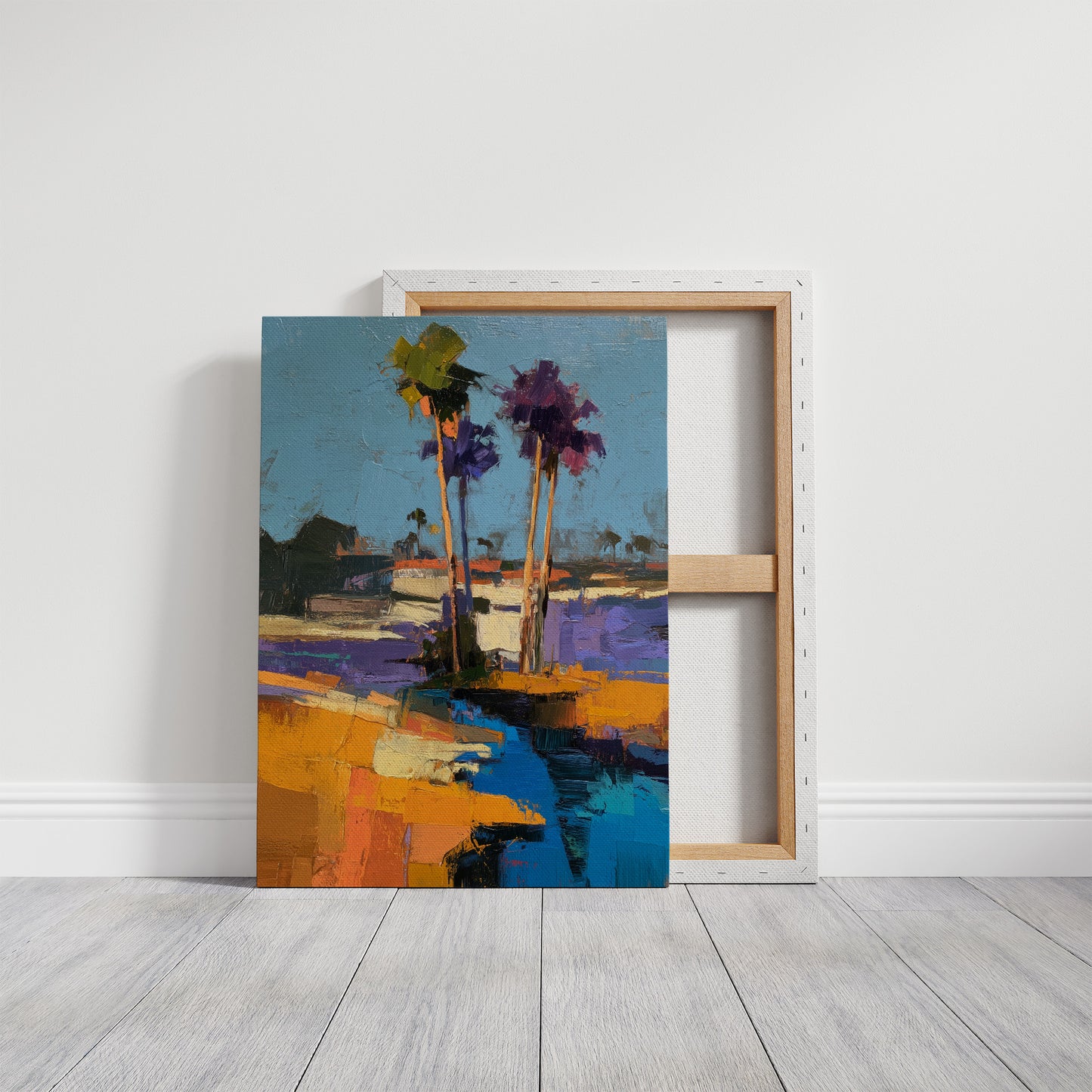 Coastal Palms in Abstract Twilight