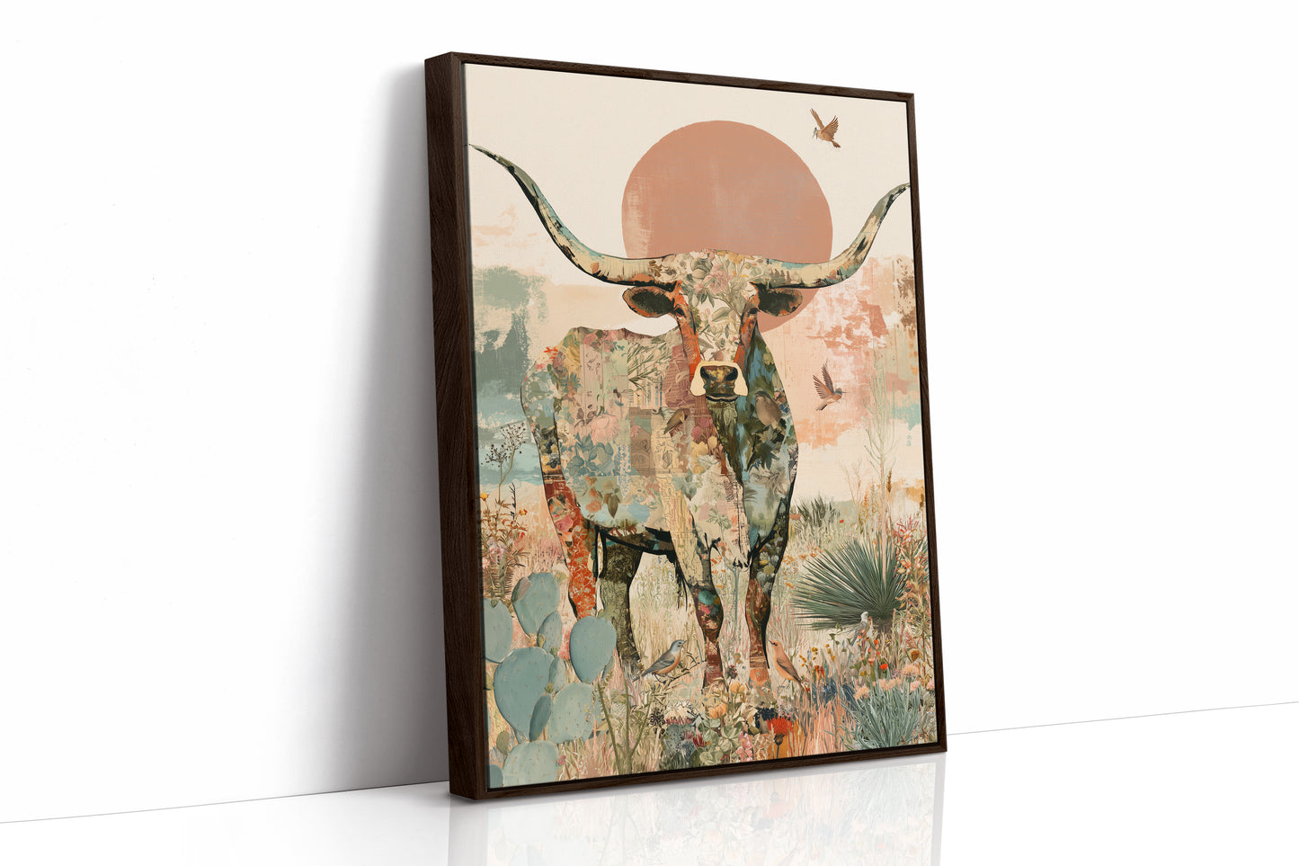 Longhorn Botanical Sunset Collage