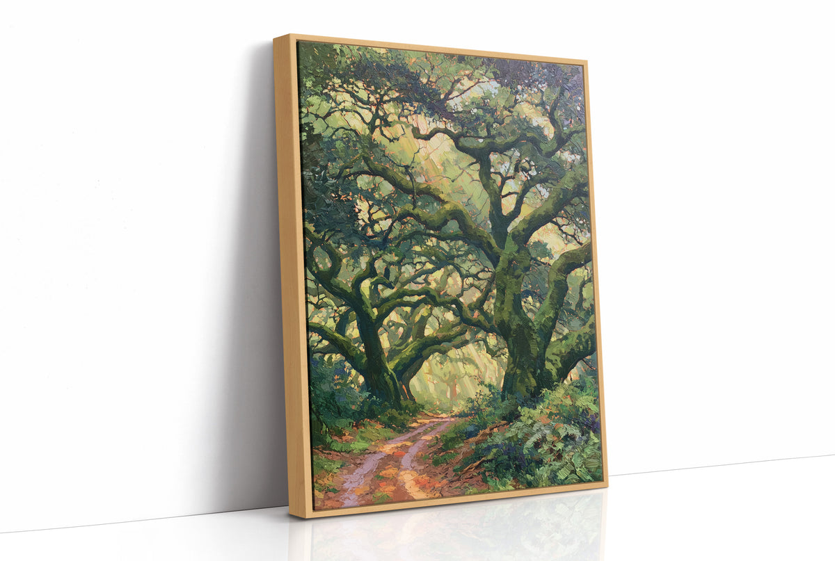 Sunlit Path Beneath the Oaks