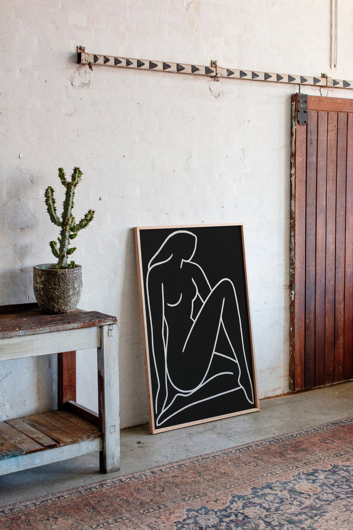 Reclining Muse in White Ink