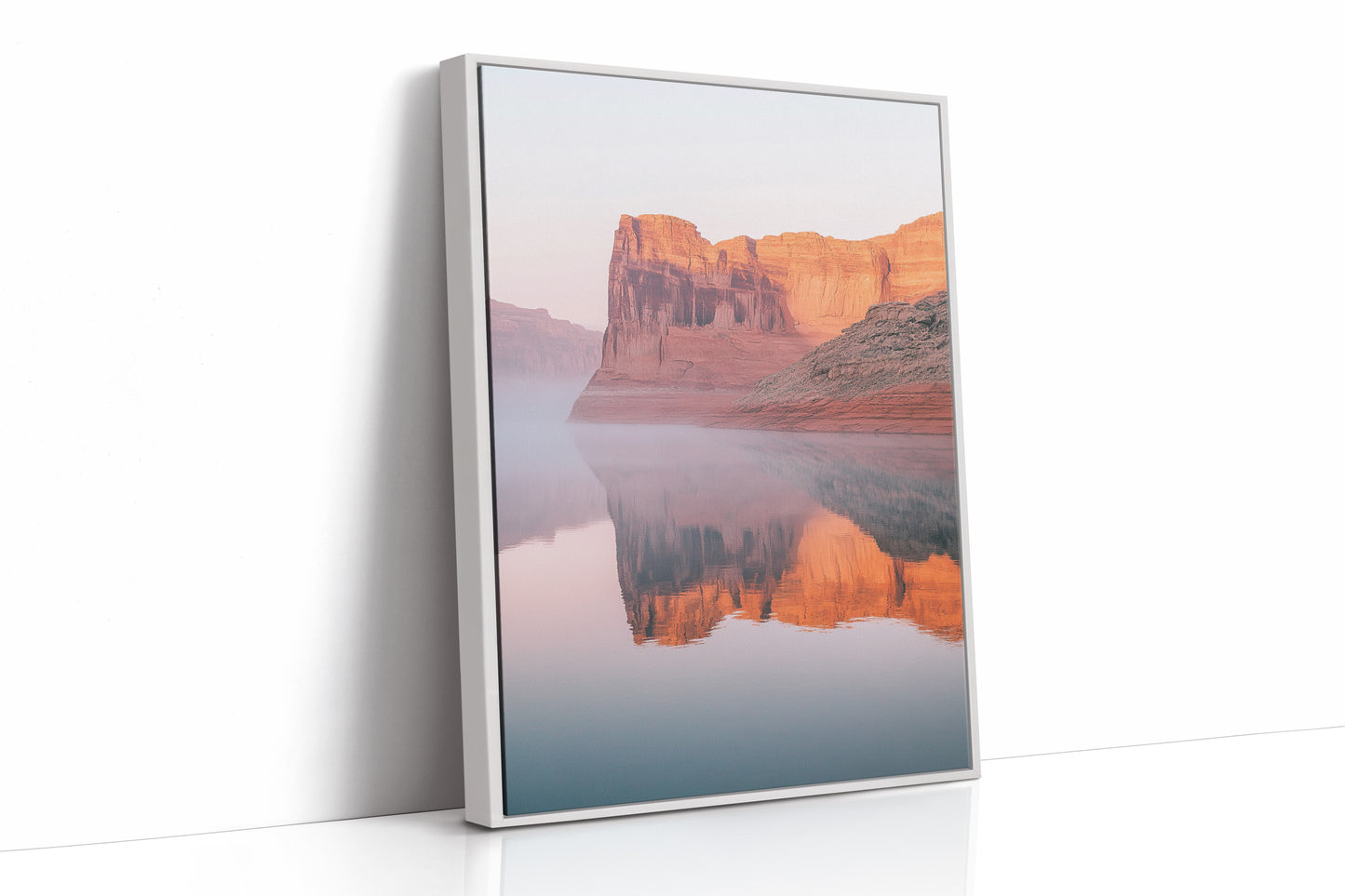 Desert Cliffs Reflected in Morning Mist