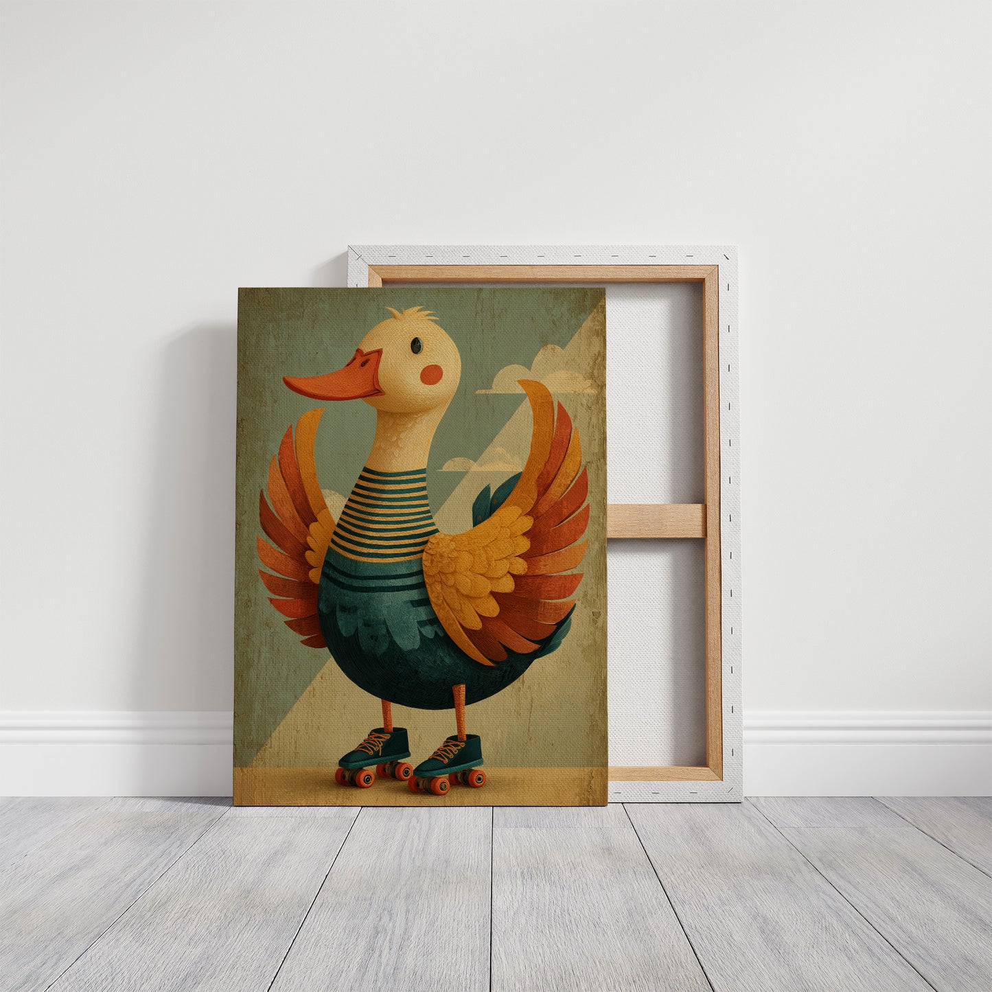 Duck With Wings Wide Open