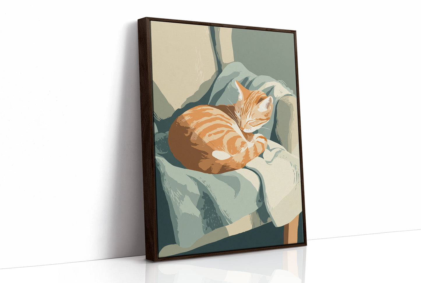 Ginger Kitten Curls In Gentle Arms