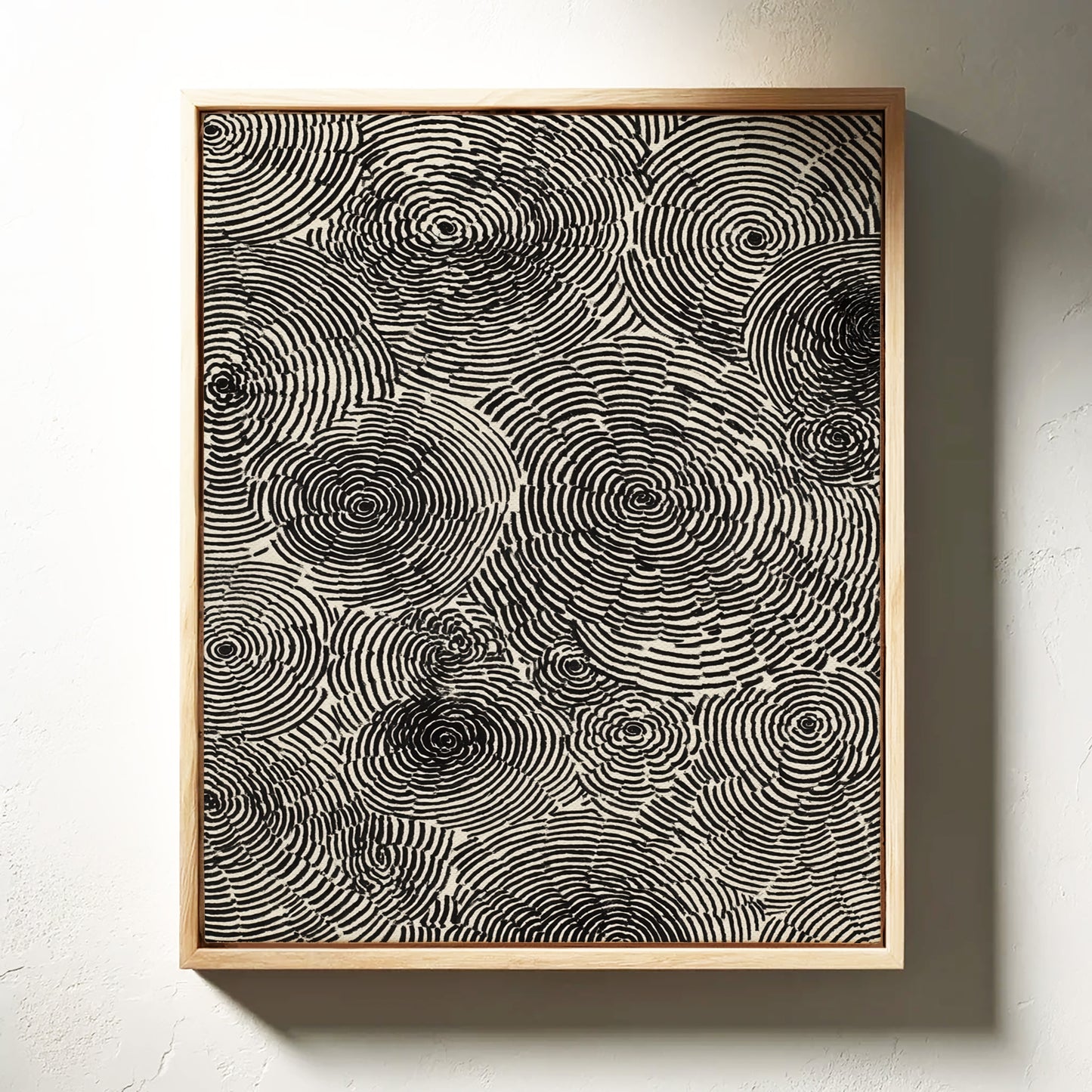 Cascading Circular Patterns in Monochrome