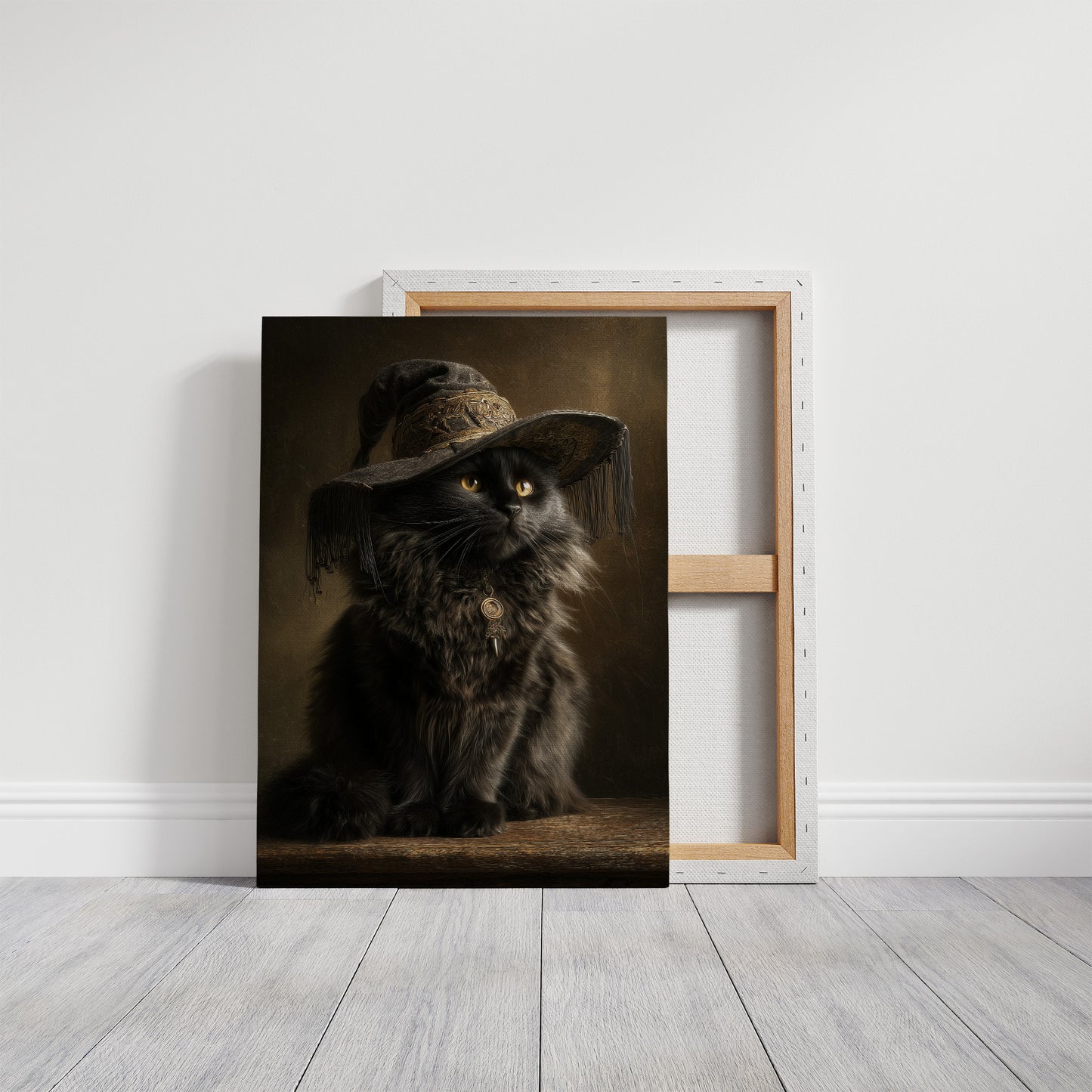 Midnight Feline Wears Victorian Elegance