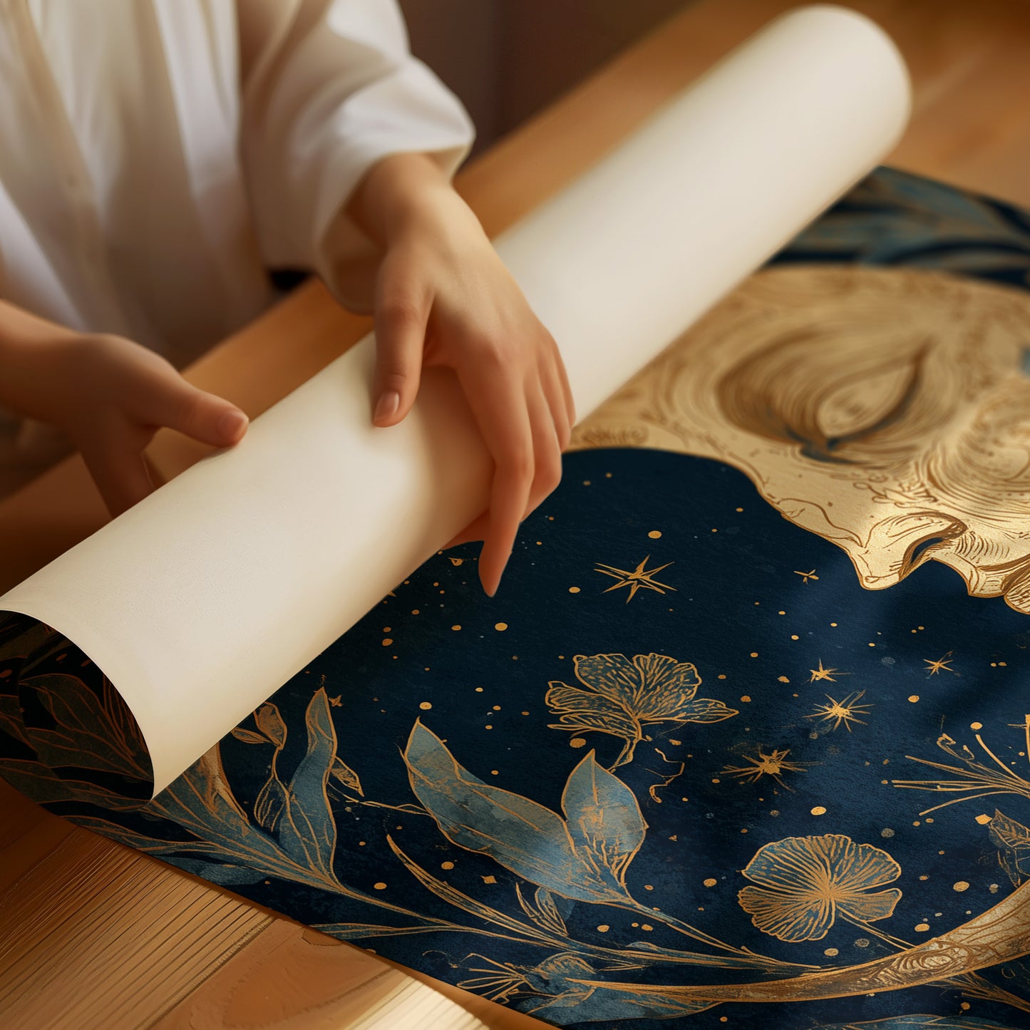 Midnight Blooms Around Lunar Face