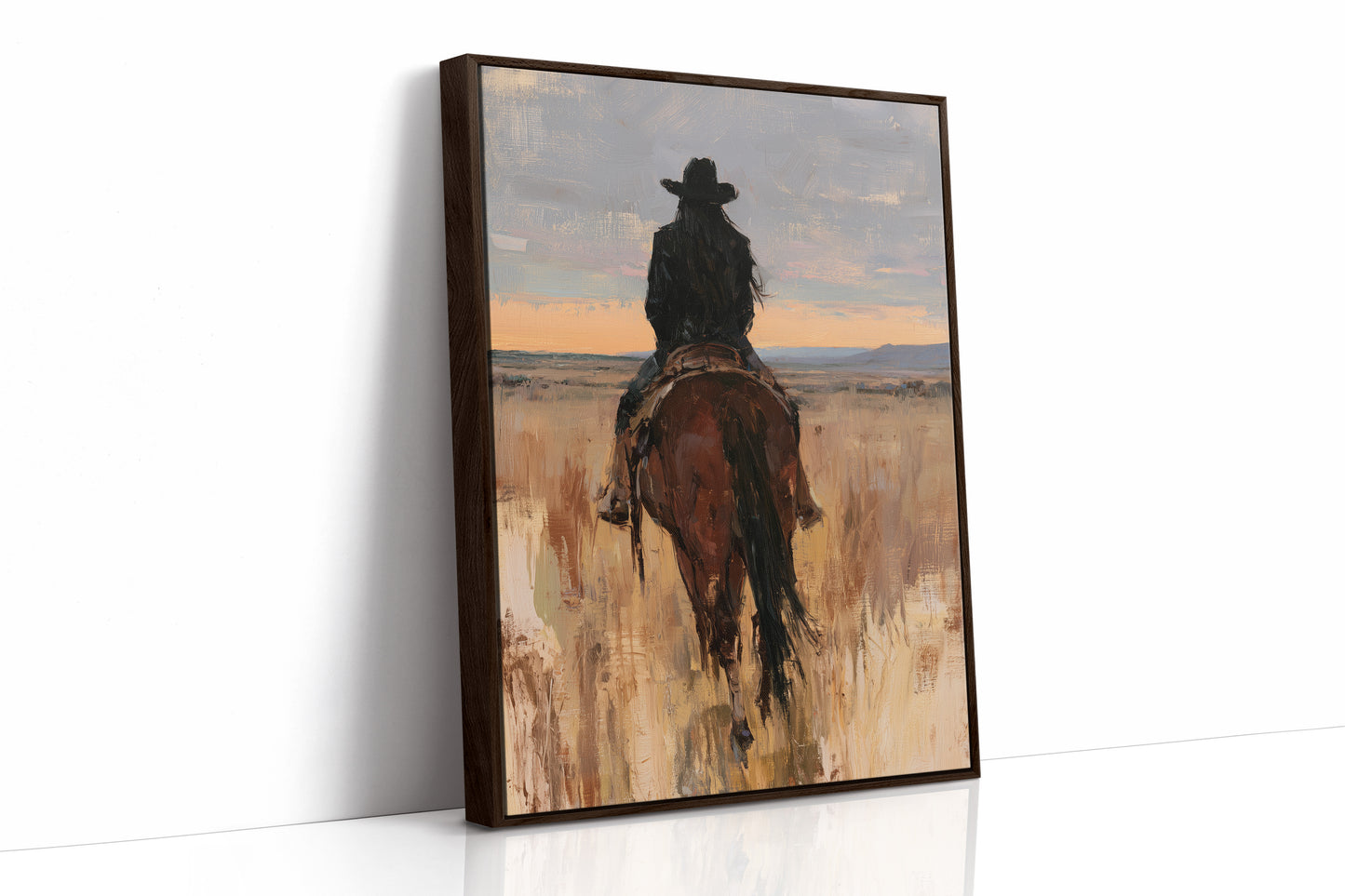 Lone Rider Prairie Sunset