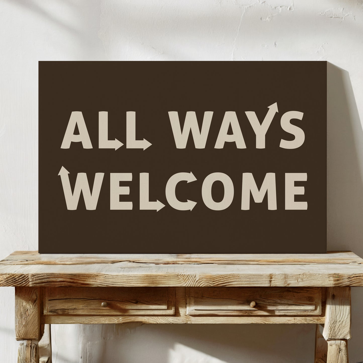 All Ways Welcome Bold Dark Background Print