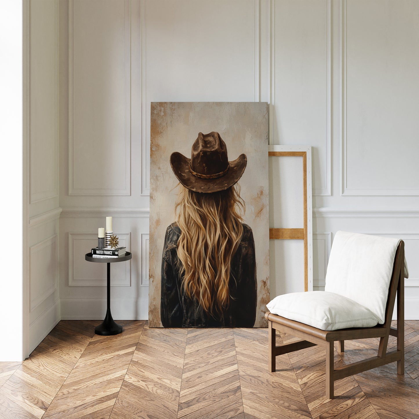 Wild West Blonde in Denim and Hat