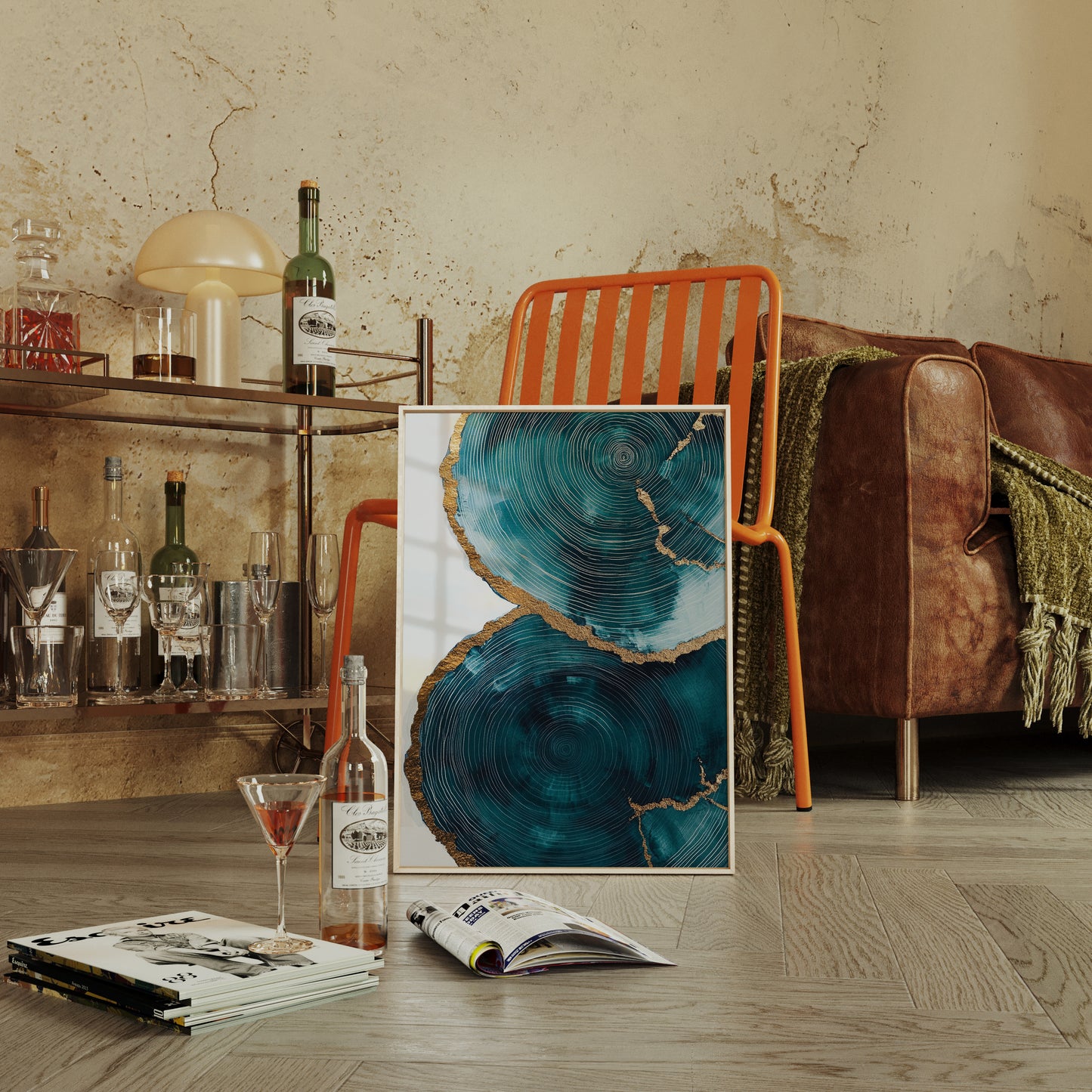 Emerald Echoes in Gold