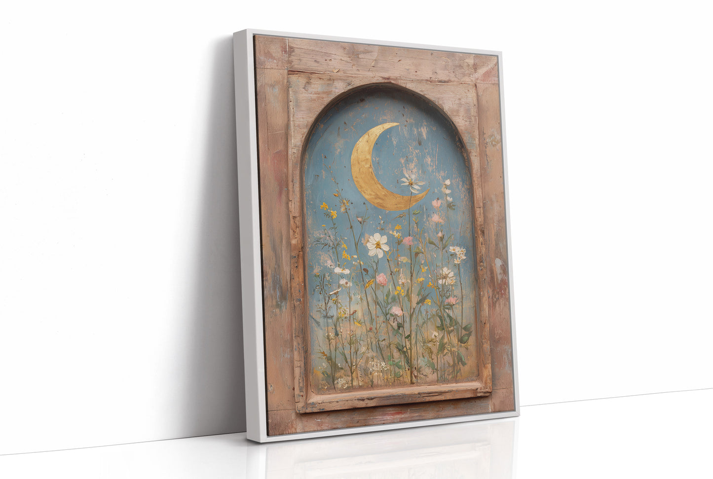 Crescent Over Quiet Blooms