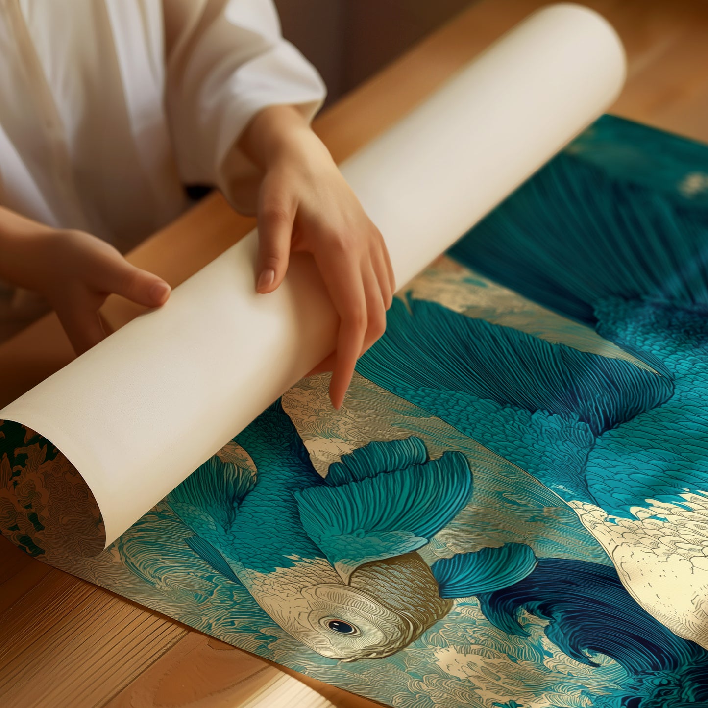 Koi in the Great Wave