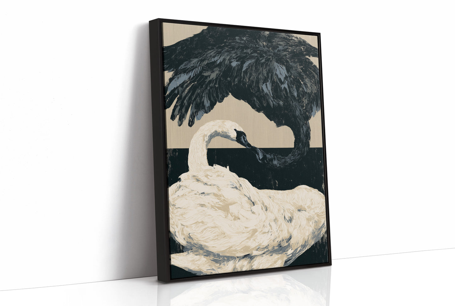 Black-Necked Swan on the Waterline