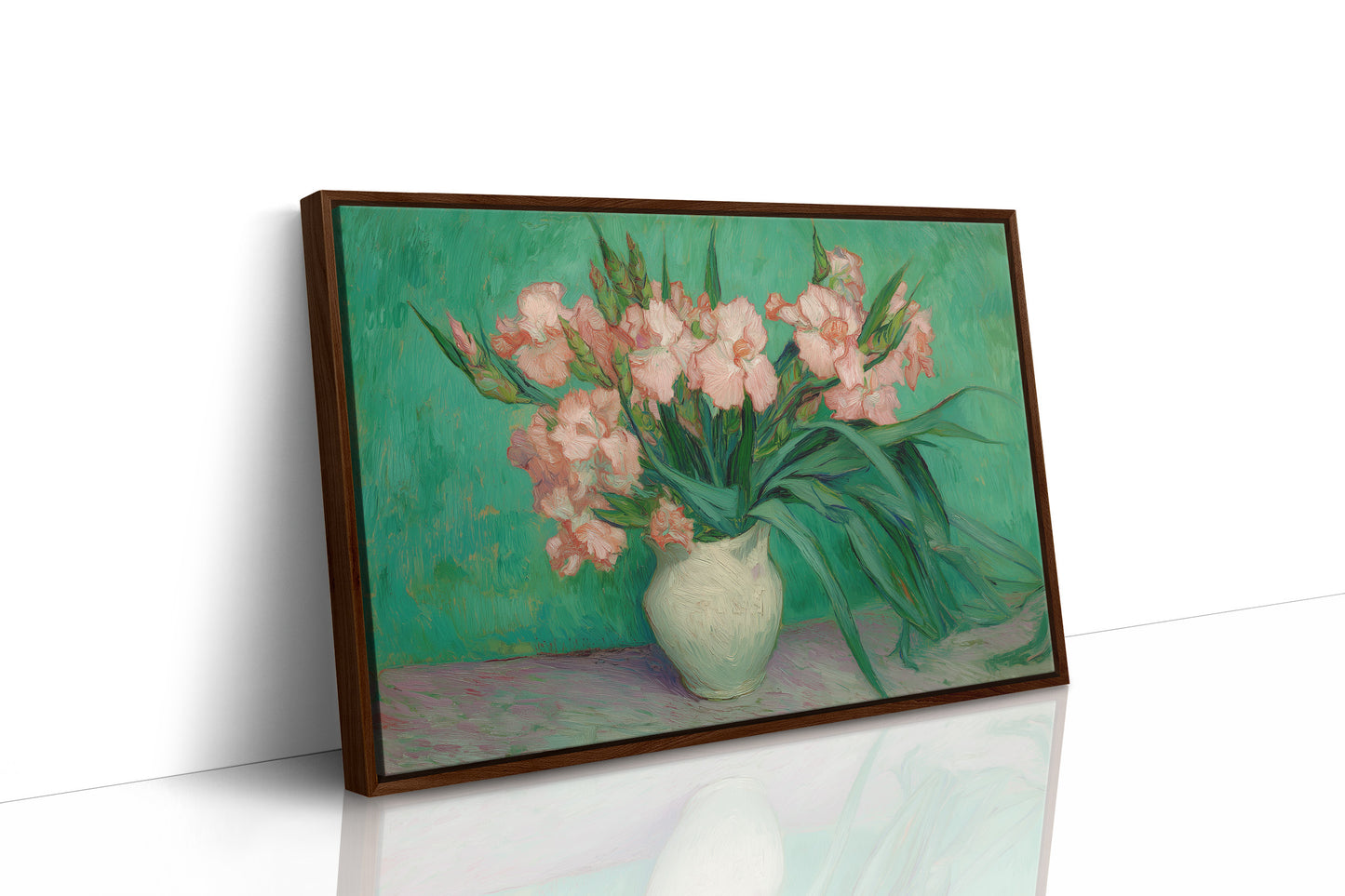 Blush Petals Against Emerald