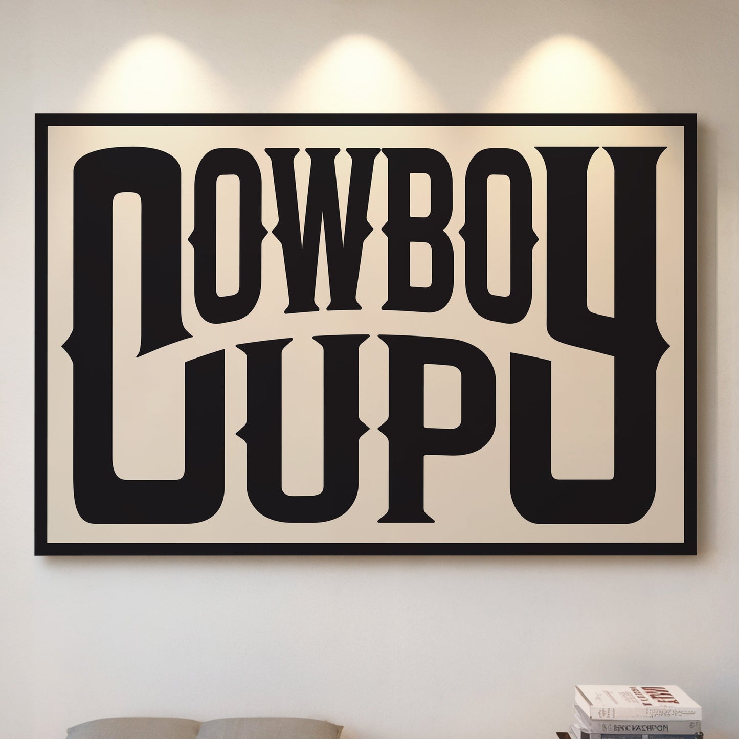 Cowboy Up Western Print in Black Ink