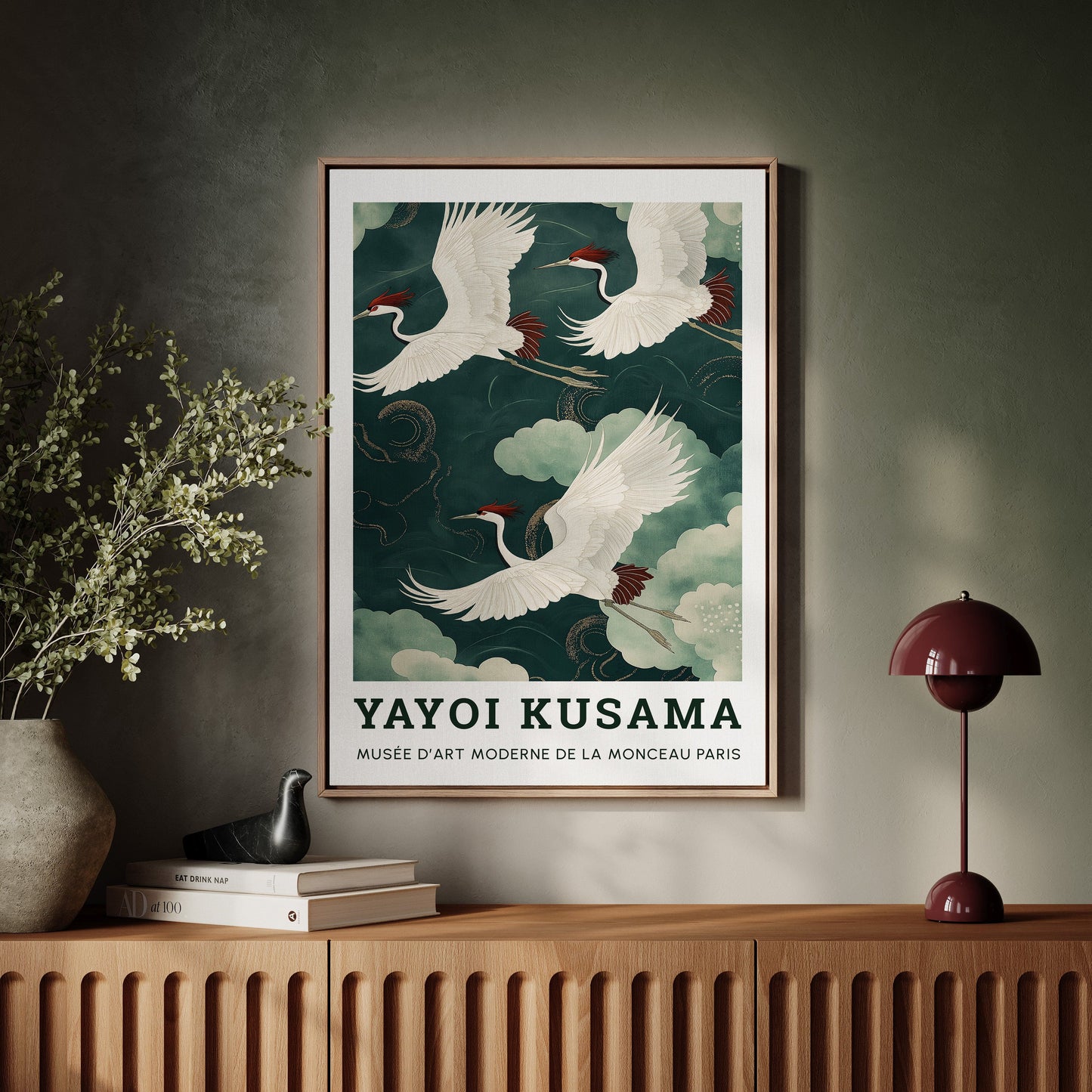 Celestial Flight – Cranes in a Dreamlike Sky