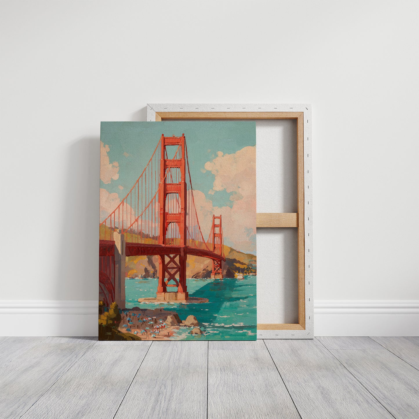 Vermillion Spans Between Coastal Skies