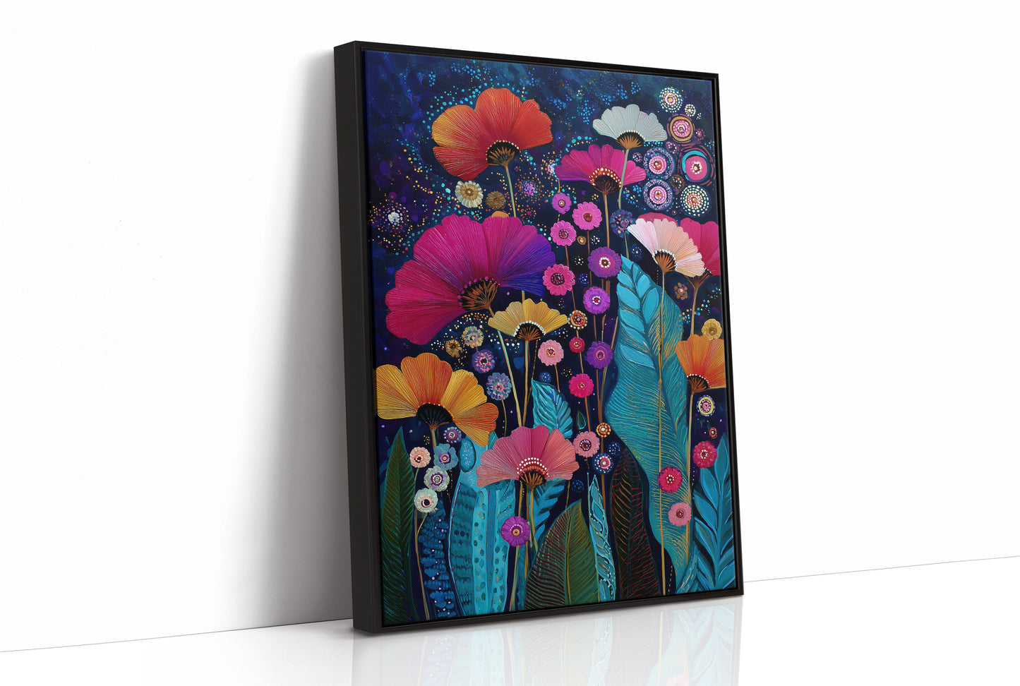 Midnight Garden Blooms Electric Dreams