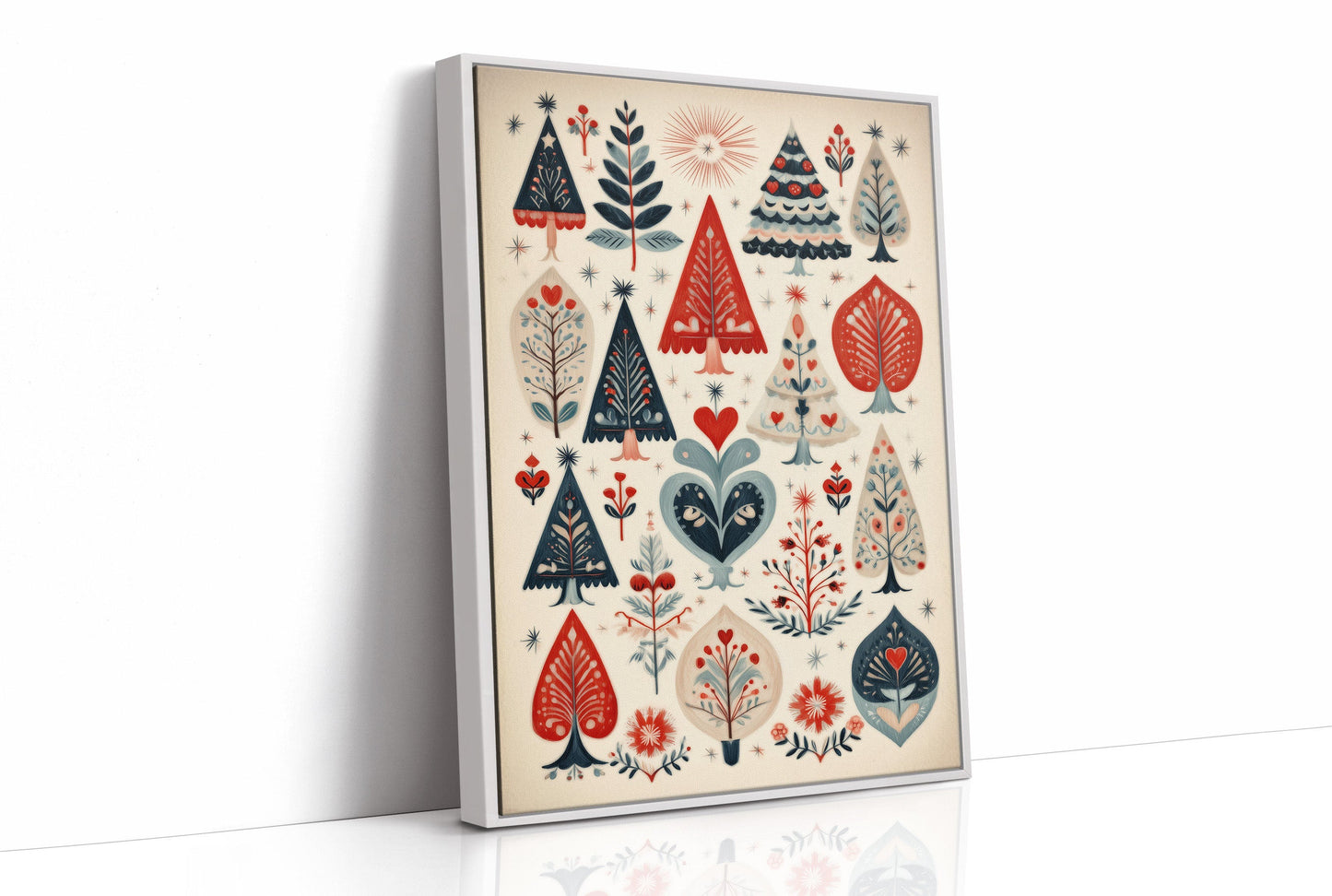 Scandinavian Folk-Art Christmas Trees Pattern