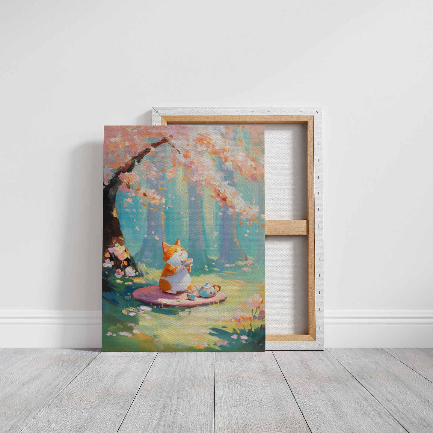 Fox Tea Party In Spring Forest