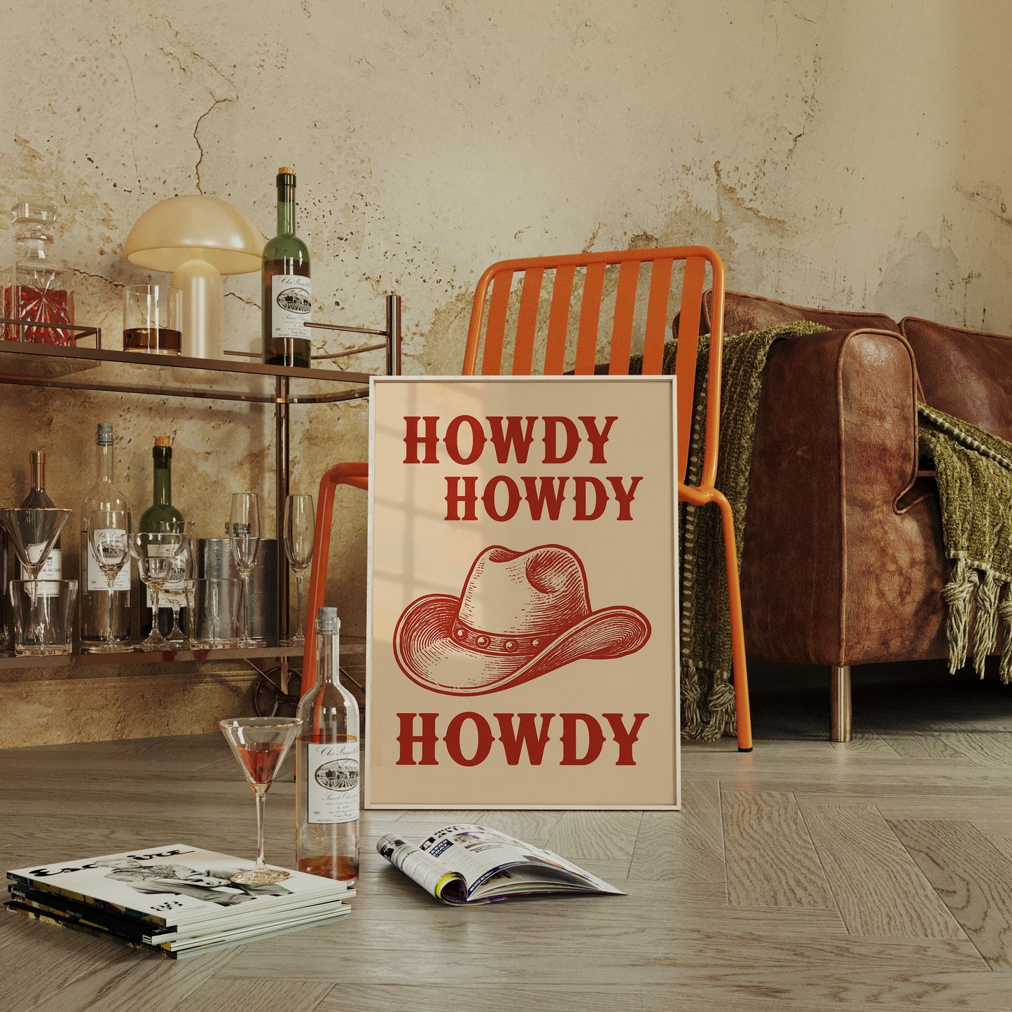 Howdy Howdy Western Hat Print