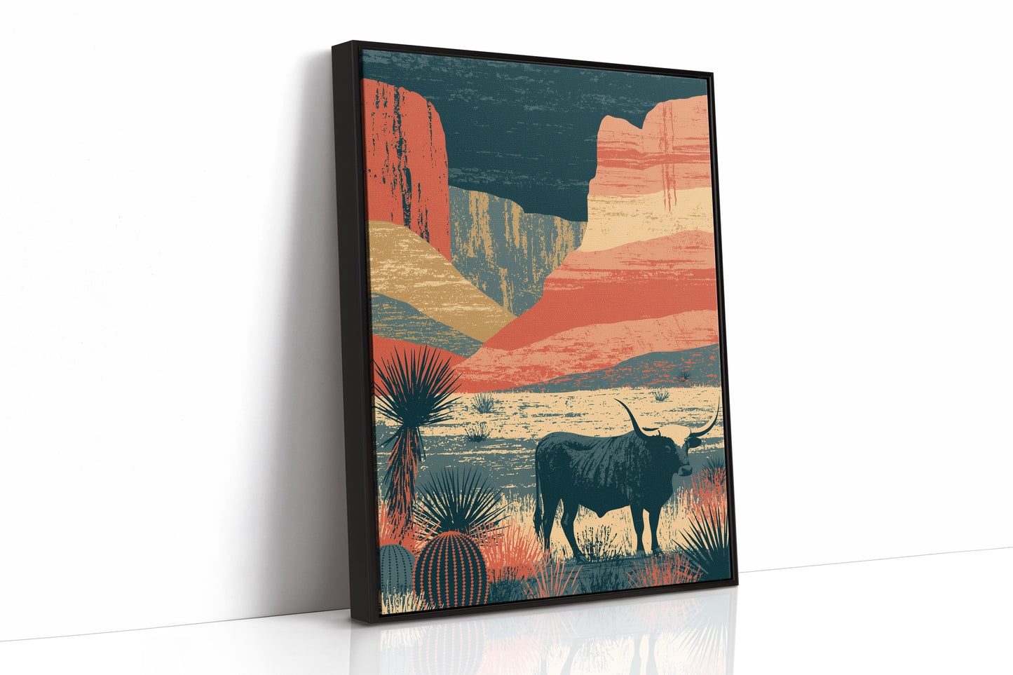 Longhorn at Dusk, Layered Mesas