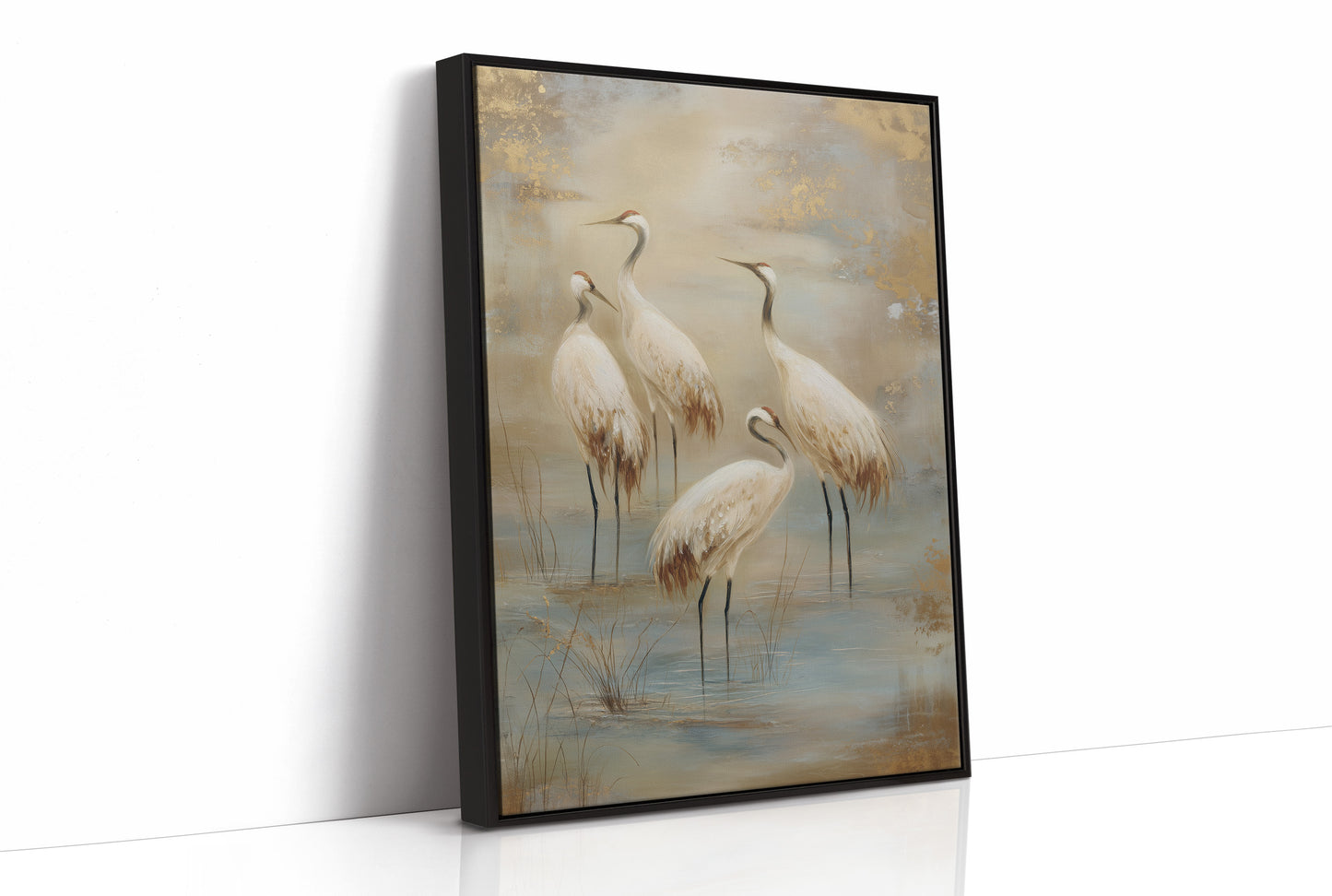 Cranes Dance In Morning Mist