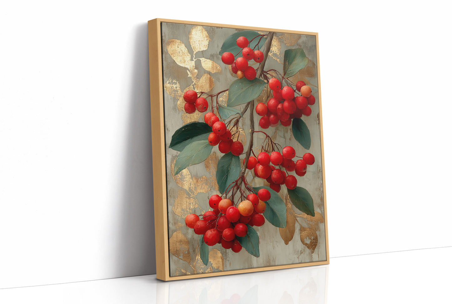 Winterberries and Gold Leaf