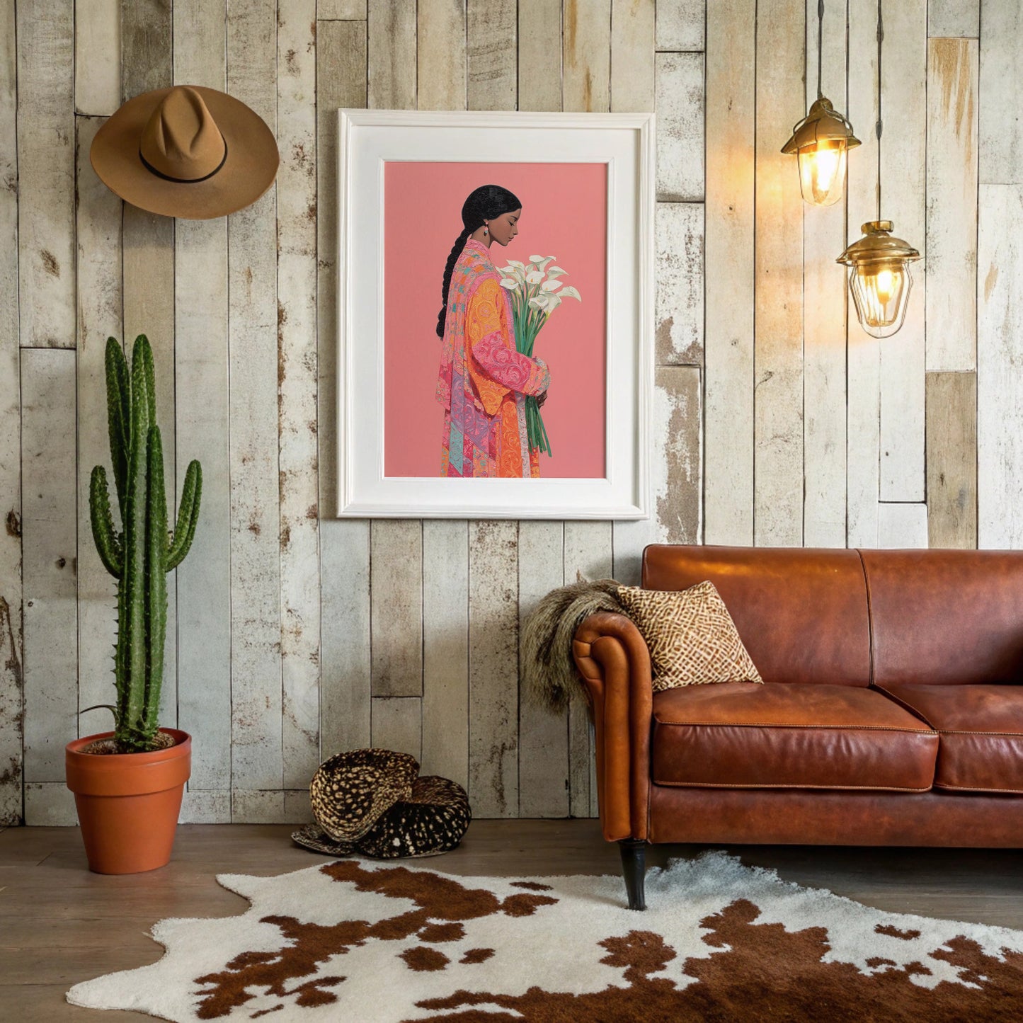 Calla Lilies Among Coral Silk