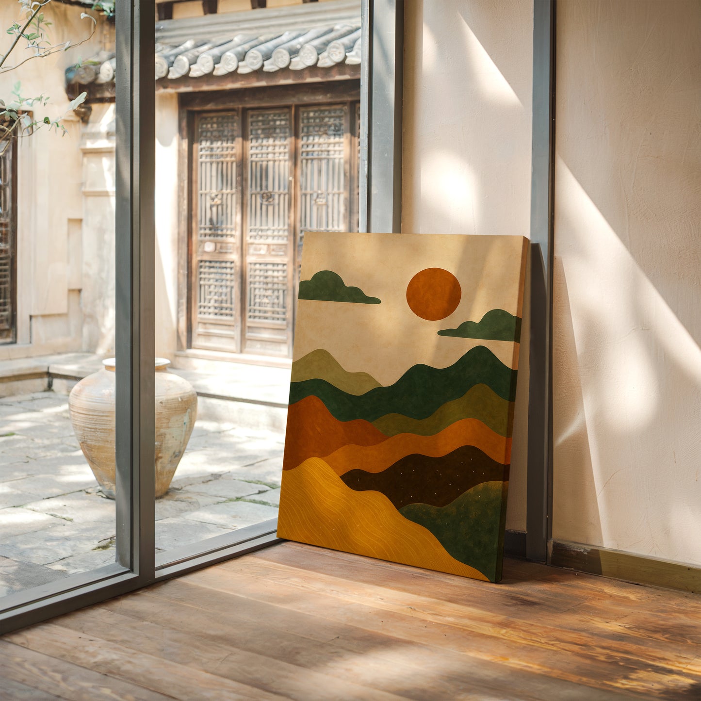 Desert Dunes Under Burnt Sun