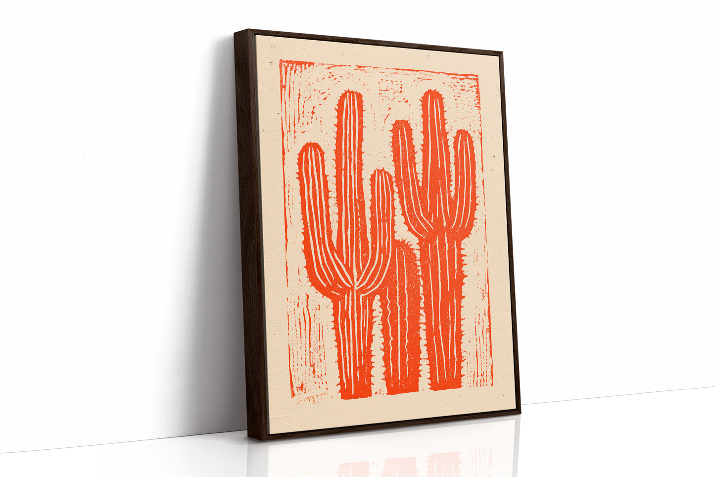 Saguaro Silhouette in Coral