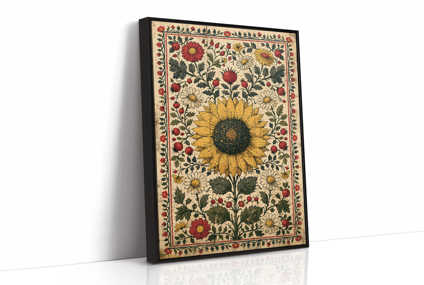 Sunflower Folk Tapestry