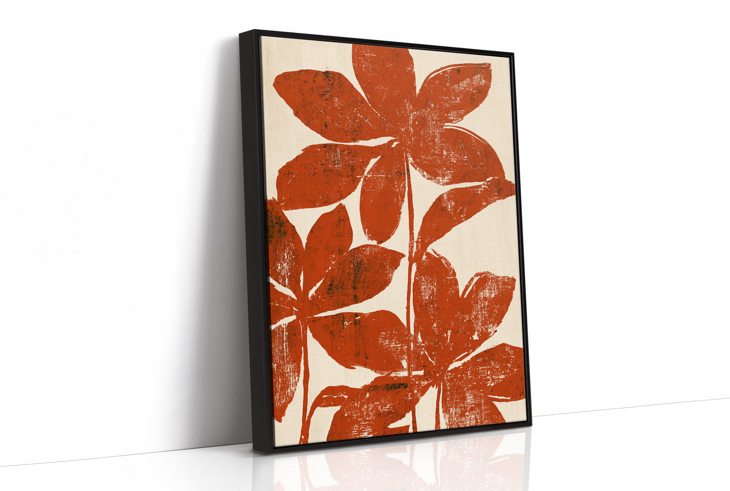 Rust Red Silhouette Blooms
