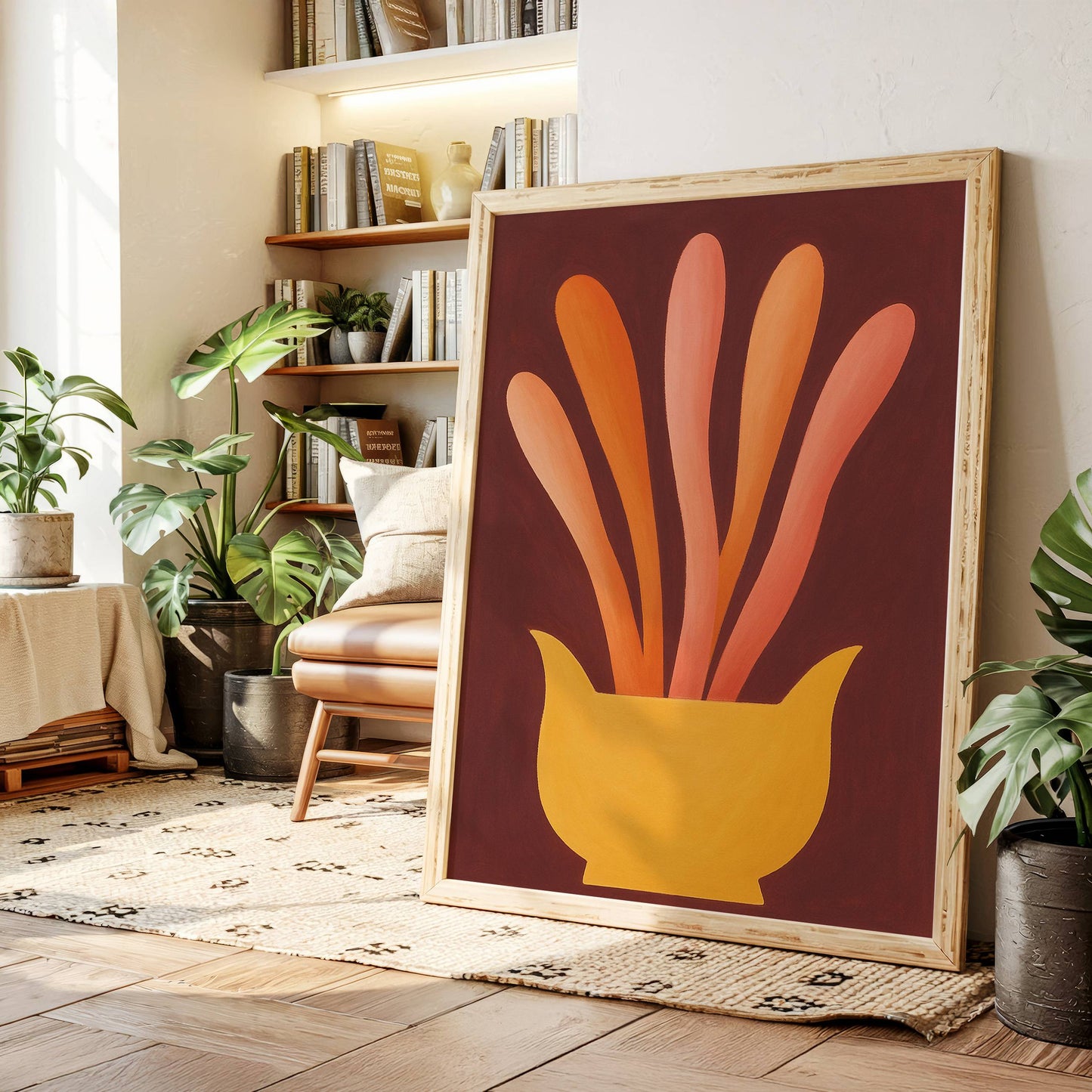 Coral Rays Rise From Golden Bowl