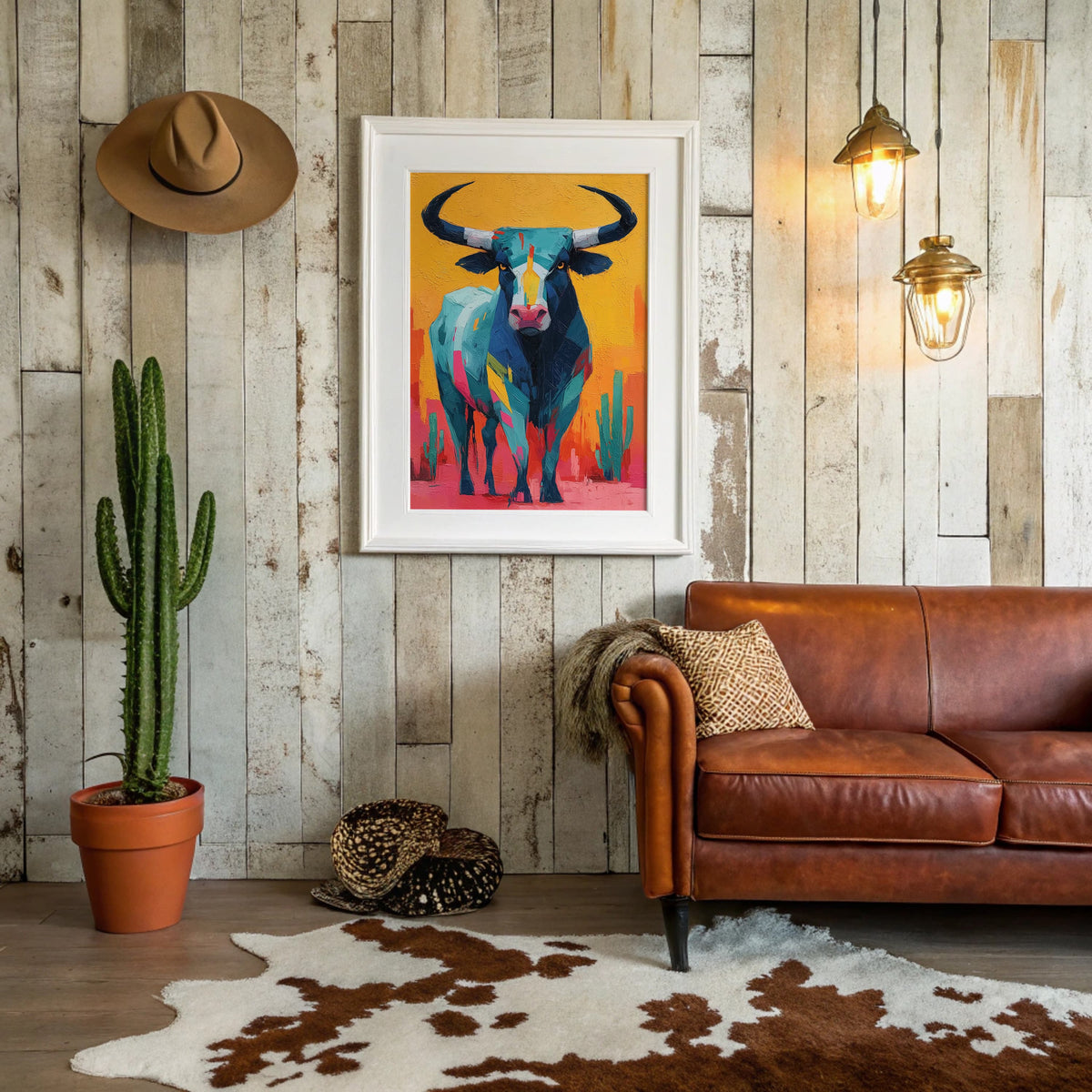 Turquoise Bull Meets Desert Dawn