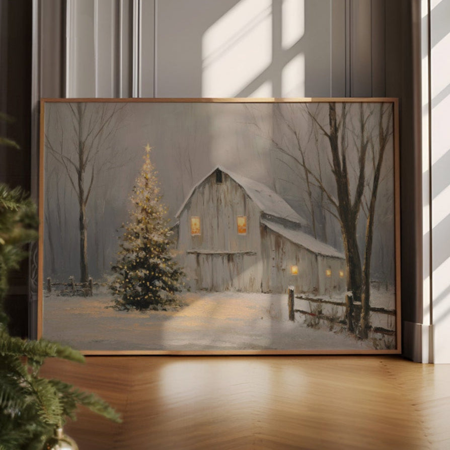 Winter Barn Glows With Christmas Magic