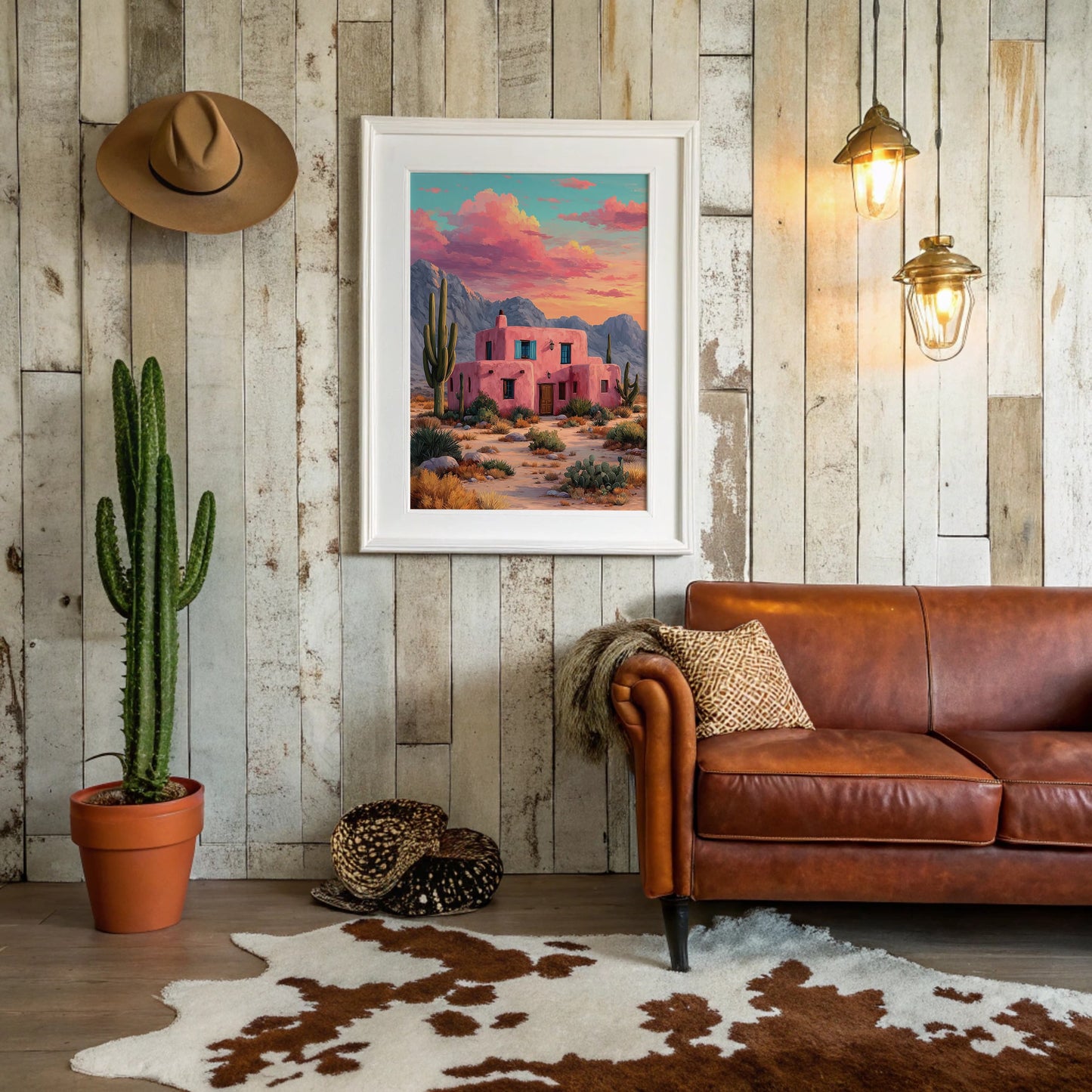 Pink Adobe Catches Desert Fire