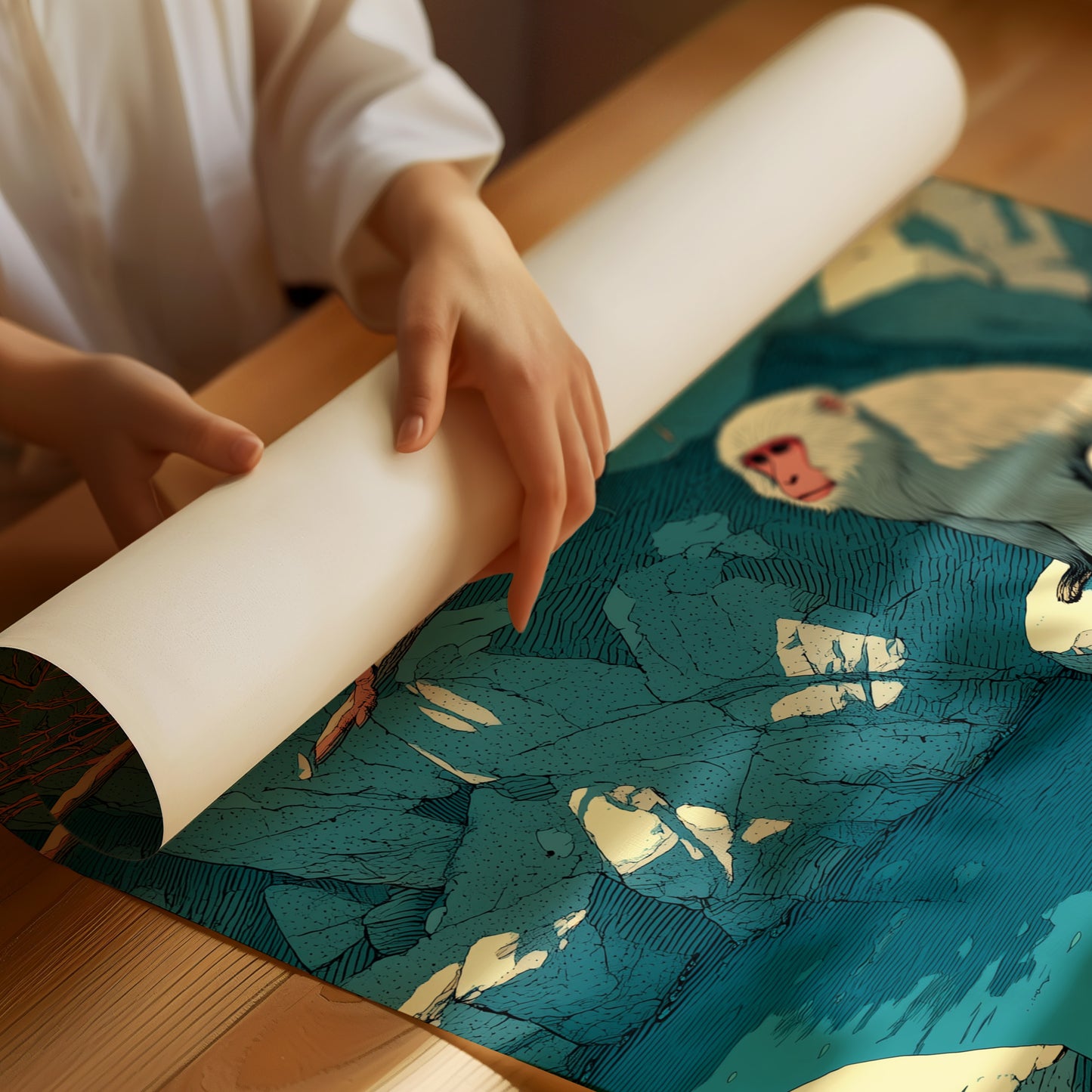 Snow Monkey by the Onsen