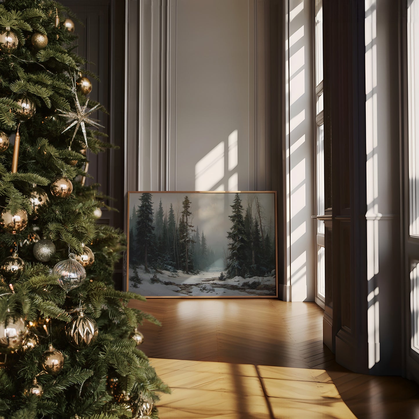 Winter Pines Guard Silent Stream