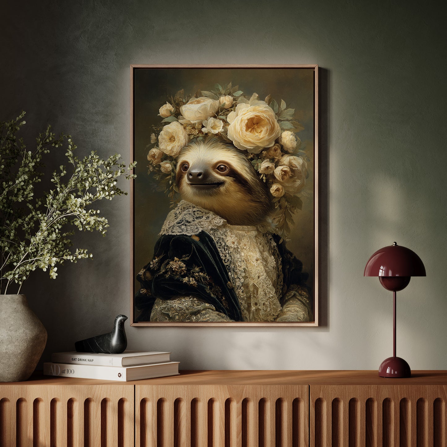 Regal Sloth Amidst Blossoms