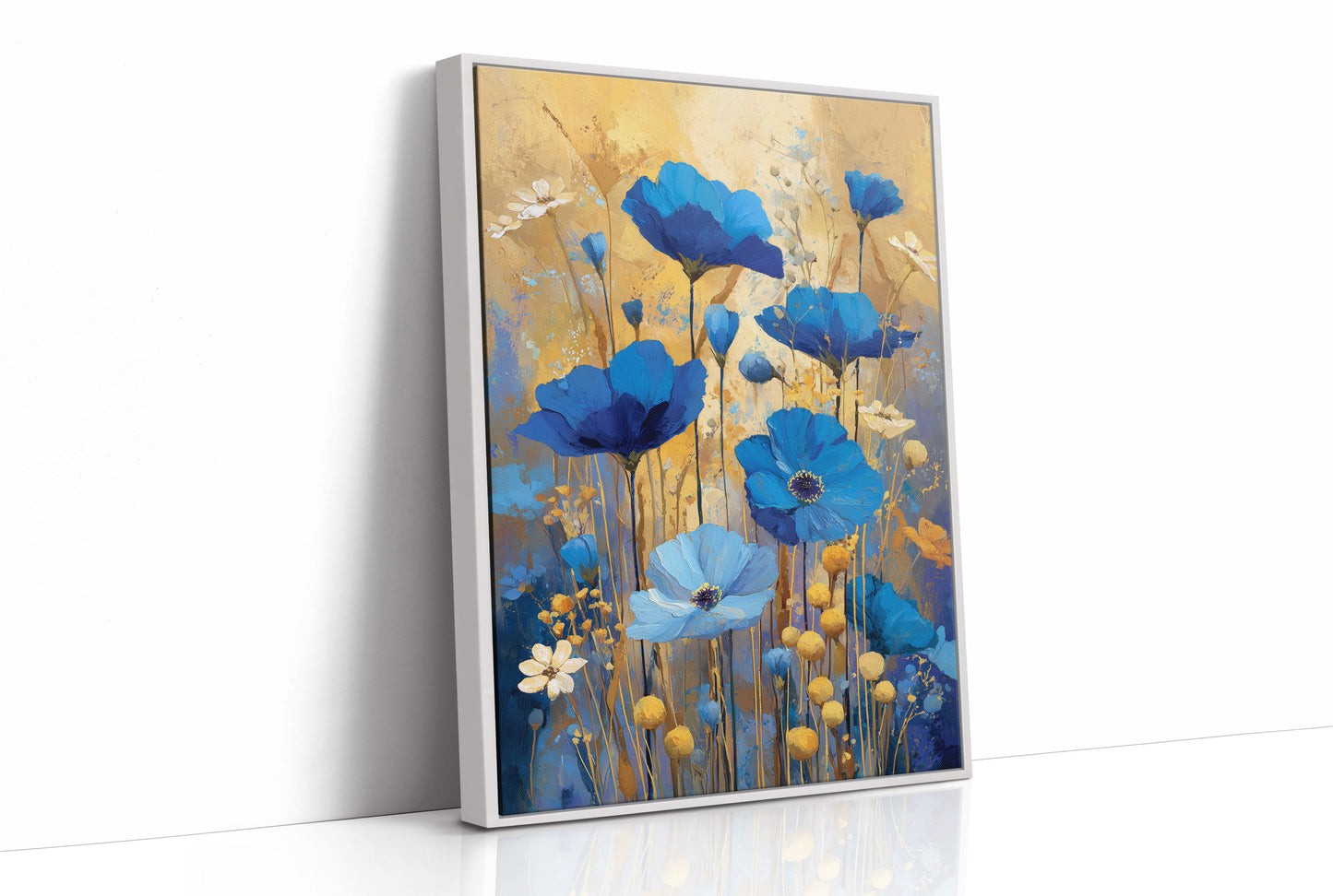 Blue Petals in Golden Light