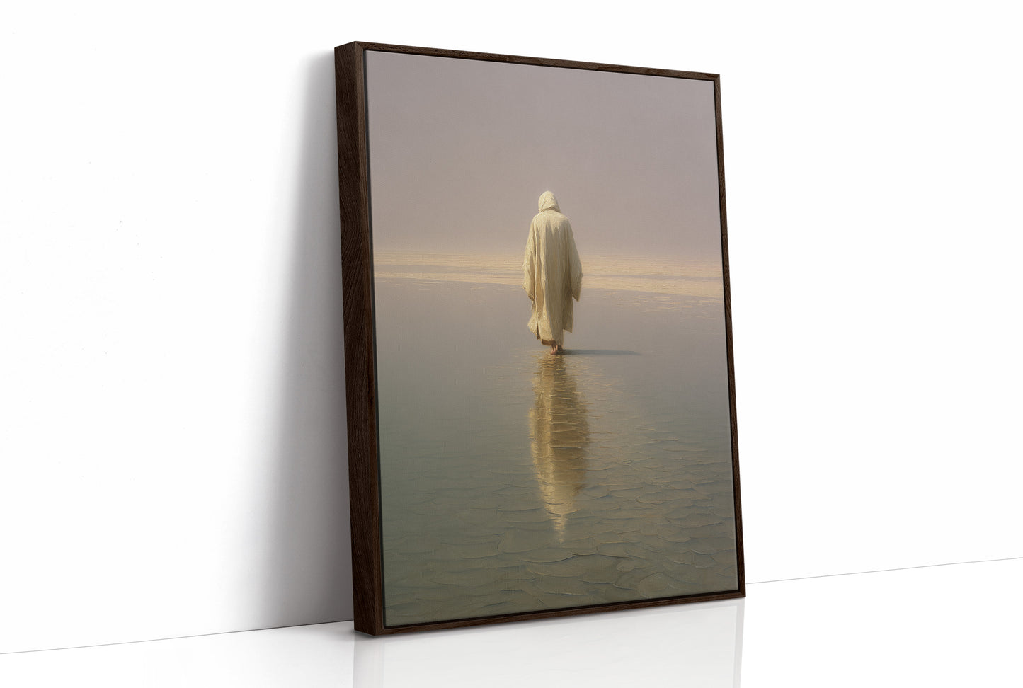 Solitary Pilgrim Crosses Forgotten Shores
